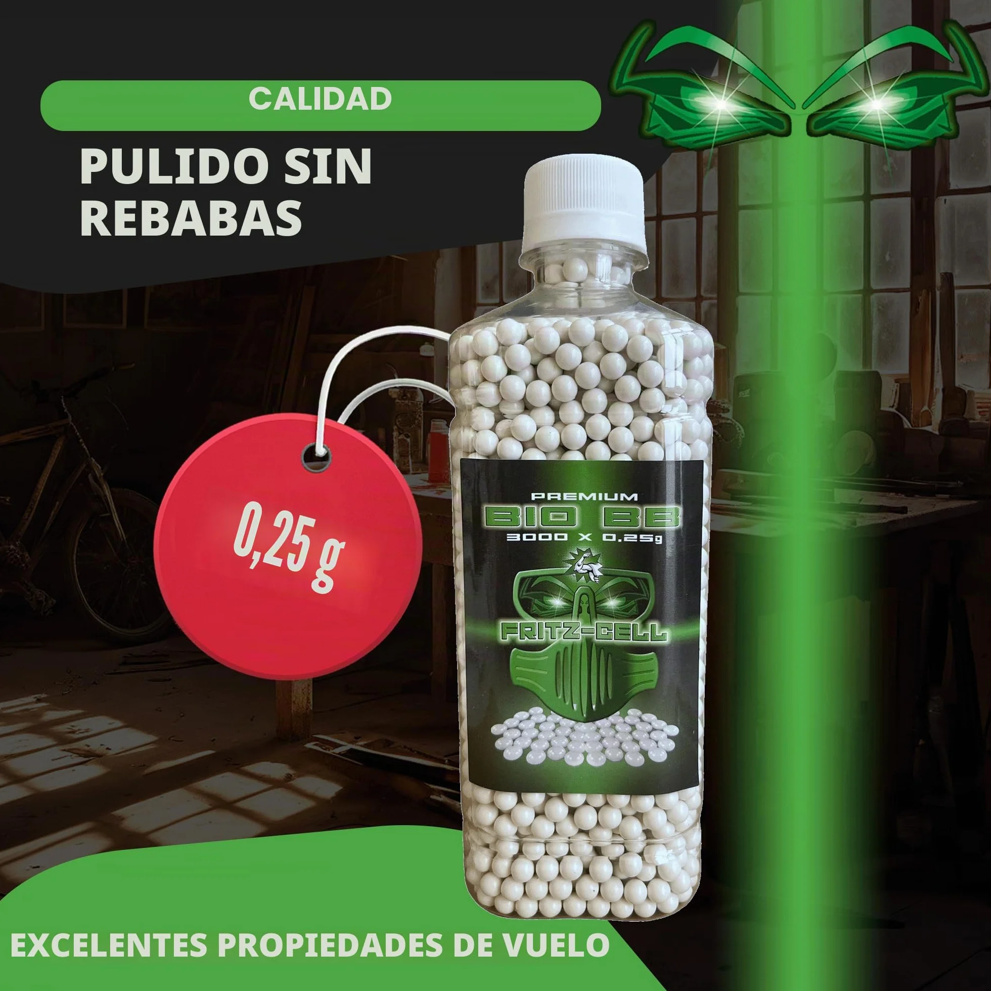 Airsoft Bio BBs 6 mm 0,25 g Fritz-Cell Biodegradable 3000