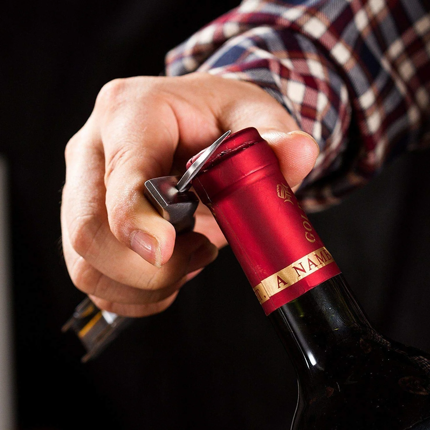 Sacacorchos de camarero - Sacacorchos profesional fabricado en acero inoxidable de calidad gastronómica con abrebotellas y cortacápsulas