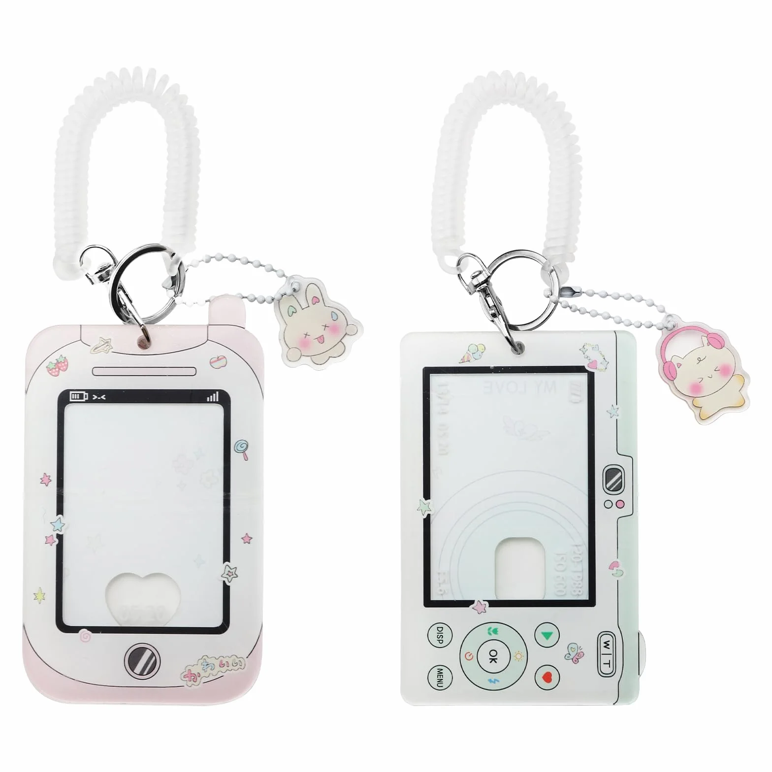 2 Piezas Photocard Holder Clear Acrylic Card Sleeves Picture Frames Photocard Holder Keychain Cute Design Album Soporte acrílico para tarjetas fotográficas Kpop Top Loaders for Cards