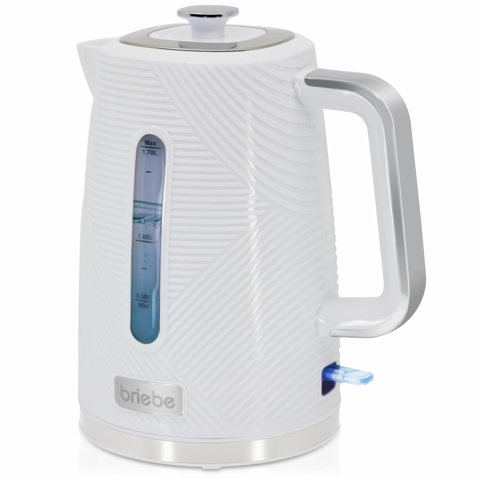 briebe Elegance Set Tostadora Pan Ranura Ancha 2 Rebanadas, 7 Niveles Tostado + Hervidor Agua Eléctrico 1,7L Inalámbrico, 2200W Ebullición Rápida, Libre BPA, Pack Desayuno Diseño Moderno Blanco