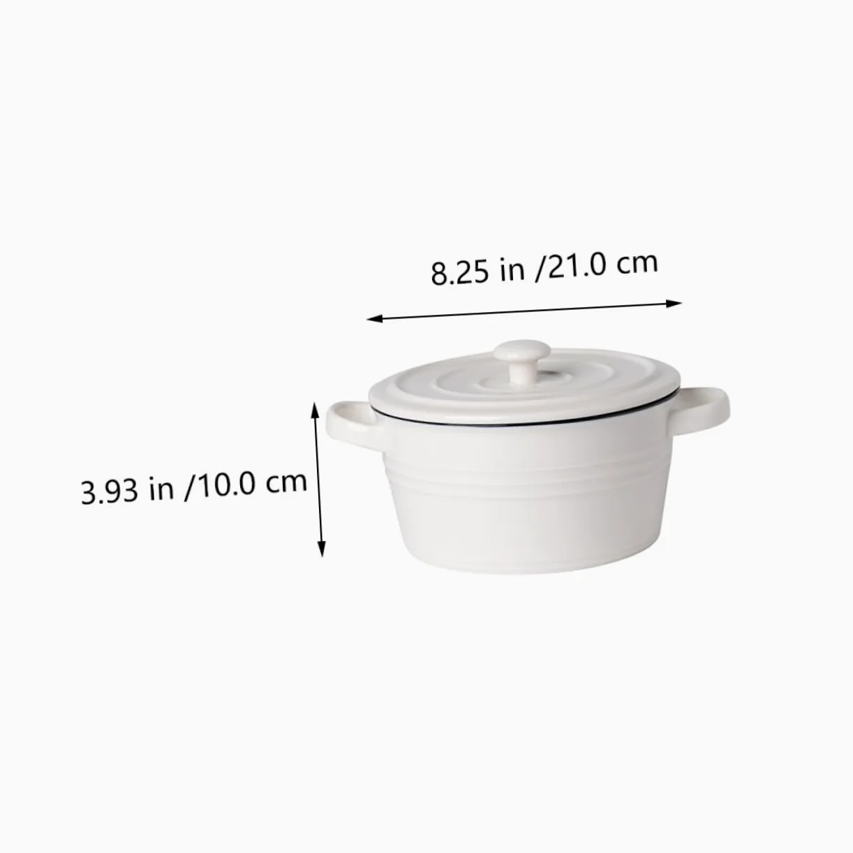 Veemoon Bol de Cerámica para Sopa con Doble Asa y Tapa Tamaño 6 Pulgadas Apto para Vaporera y Uso Doméstico Resistente y Decorativo para Hogares Restaurantes y Hoteles