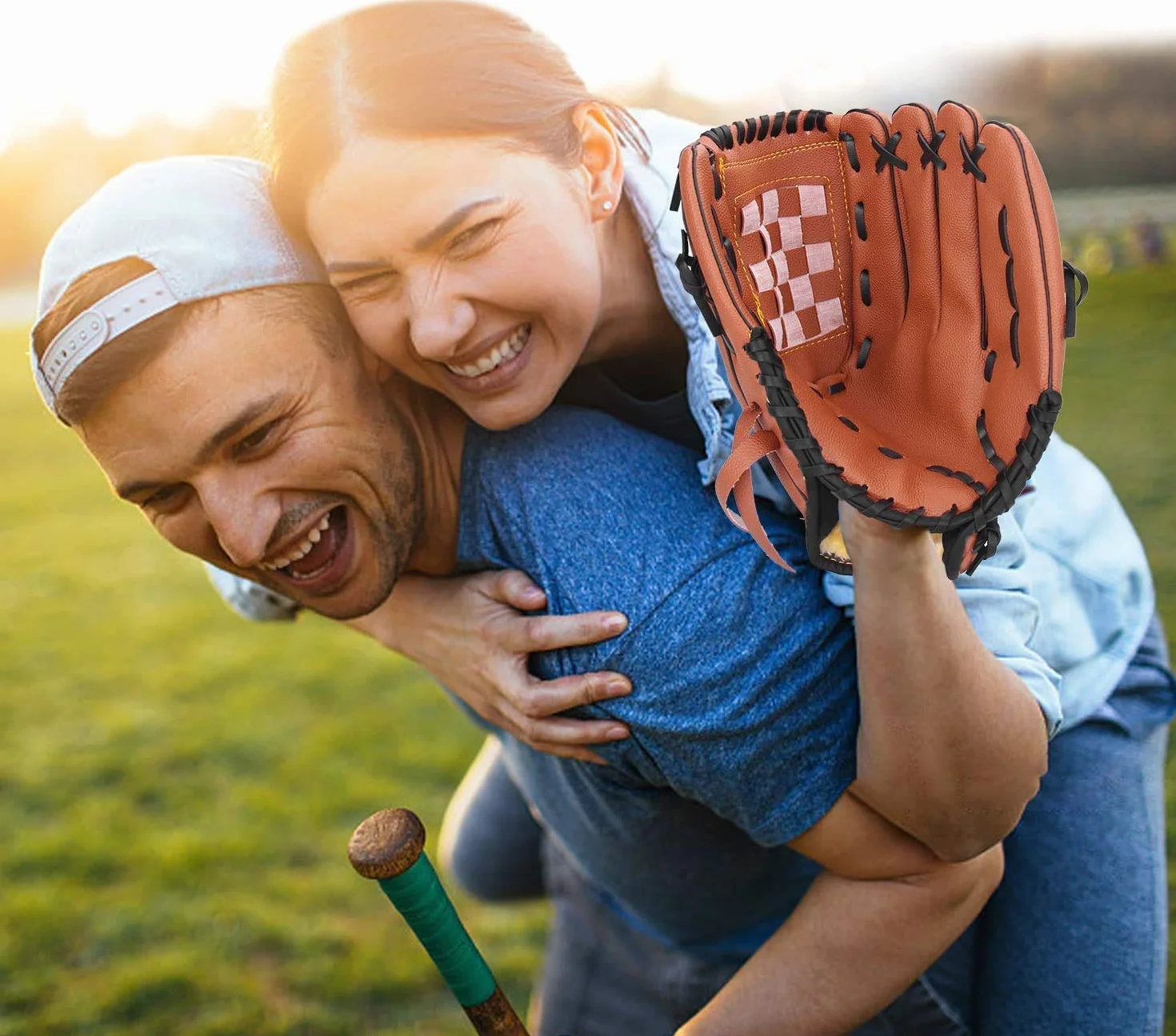 Guante de béisbol Jarra Softball Mano Izquierda Suave PU con 1 Pelota para niños Adolescentes Adultos