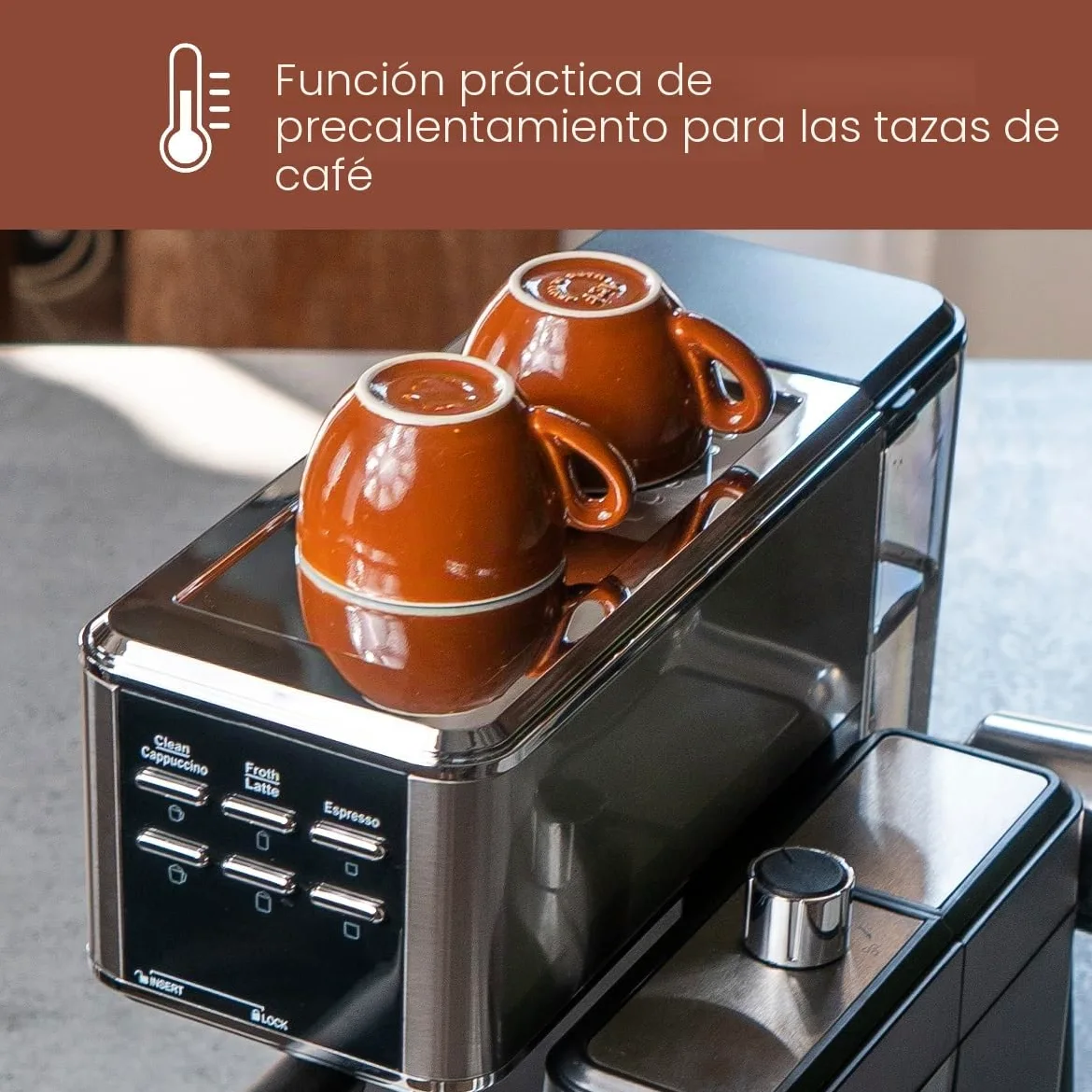 ProfiCook® cafetera espresso 2en1 para café en polvo y cápsulas compatibles Nespresso - máquina portafiltro 20 bar - con sistema de leche para latte y cappuccino- portafiltro para espresso- PC-ES 1266