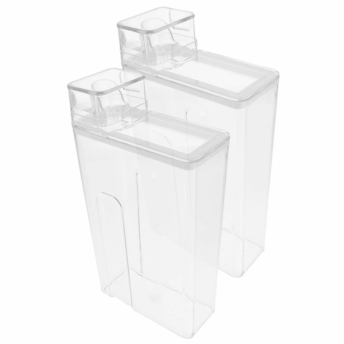 Happyyami Botella de Lavandería Reutilizable y Hermética Pet 2 Piezas para Almacenamiento de Detergente y Loción Diseño Transparente y Tapa Segura