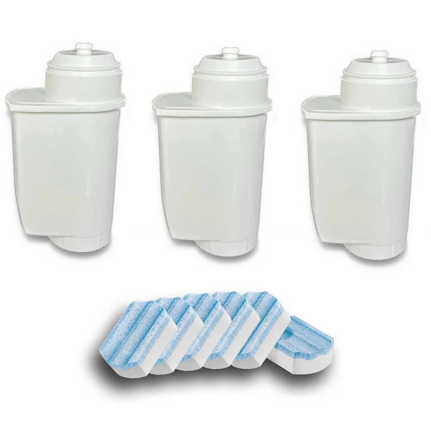 6 pastillas descalcificadoras + 3 filtros de agua compatibles con Siemens EQ.9 s700, pastillas de filtro y descalcificador (6 a36 + 3 x WF)