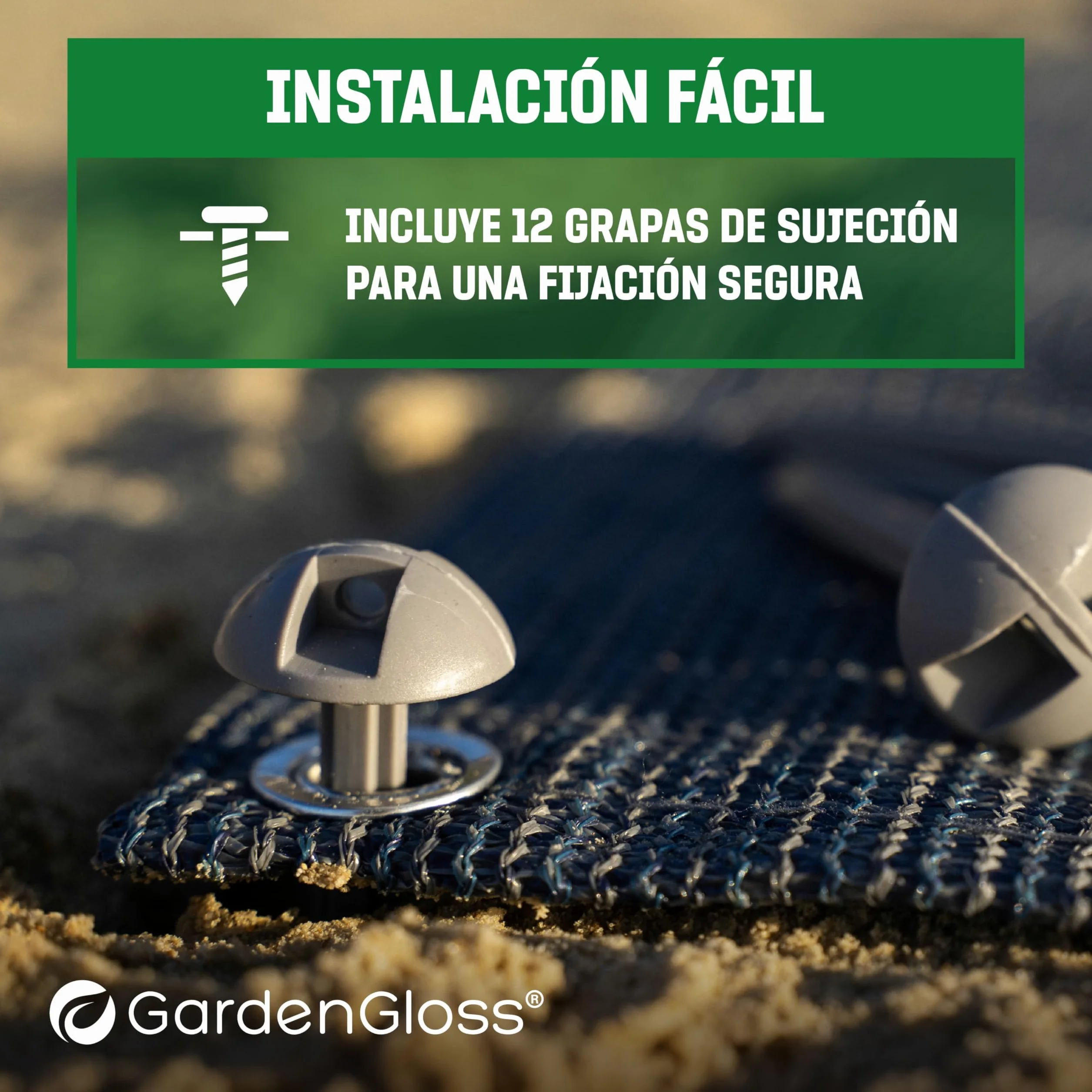 Alfombra de Camping Exterior Impermeable GardenGloss con 12 Clavos y Bolsa de Transporte