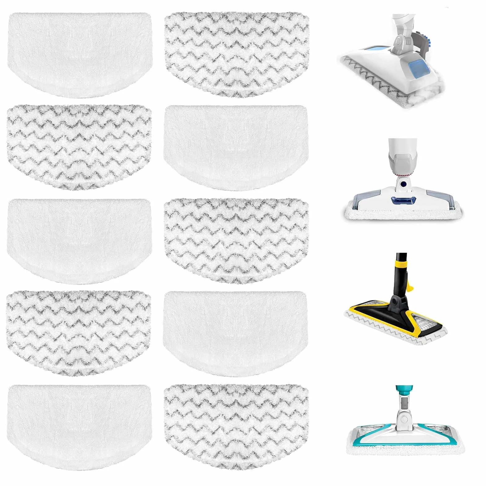 Paquete de 10 almohadillas de repuesto para mopa de vapor Bissell Powerfresh Compatible con las series 1940 1440 1544 1806 2075 2685 2814. Modelo 19402 19404 19408 19409 1940A 1940F 1940F 1944 0Q 1944