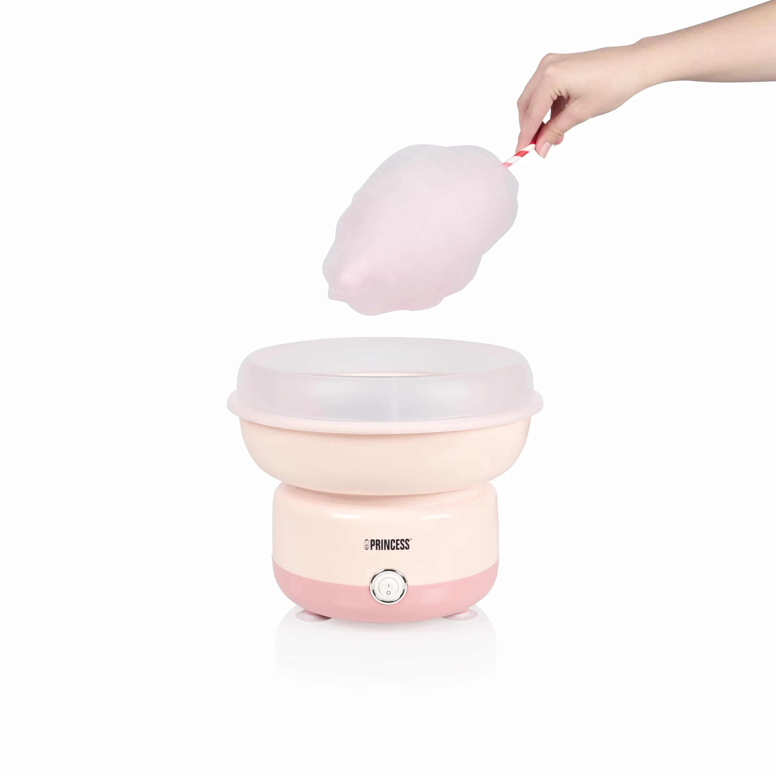 Princess Máquina de Algodón de Azúcar, 500W, Diseño Compacto, Piezas Aptas para Lavavajillas, Incluye Palitos y Cuchara Medidora, BPA-Free, Pies Antideslizantes, Fácil de Usar, 292990