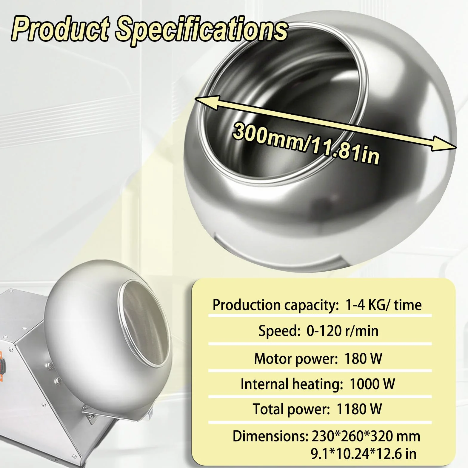 Grageadora Eléctrica de 9 Velocidades, Máquina Comercial para Pulir, Recubrir, Redondear y Secar, Capacidad de 1 a 4 Kg/Vez, 110 V/220 V 110V