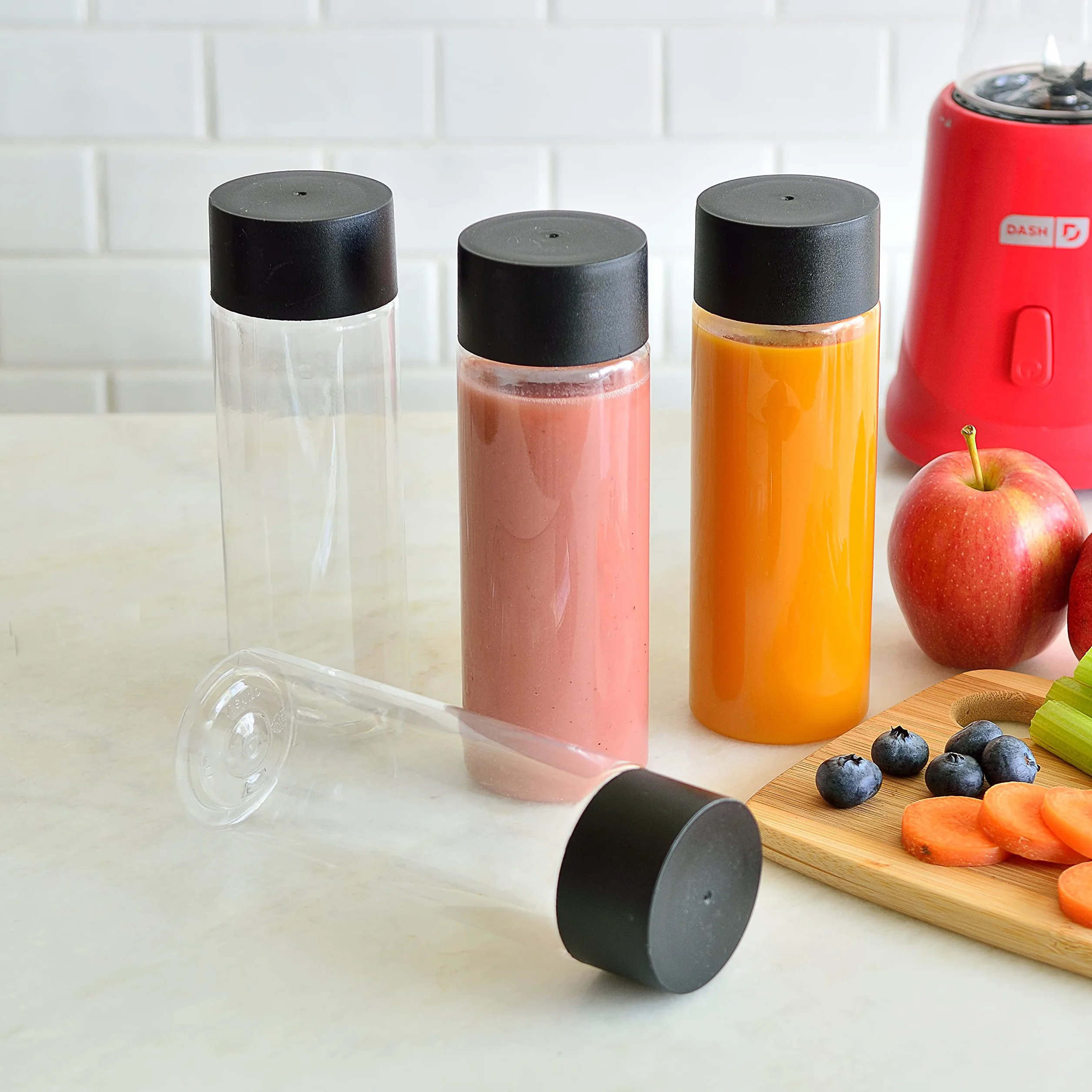 Youngever 8 Paquetes 300ML Botellas de Jugo, Botellas de Plástico con Tapa