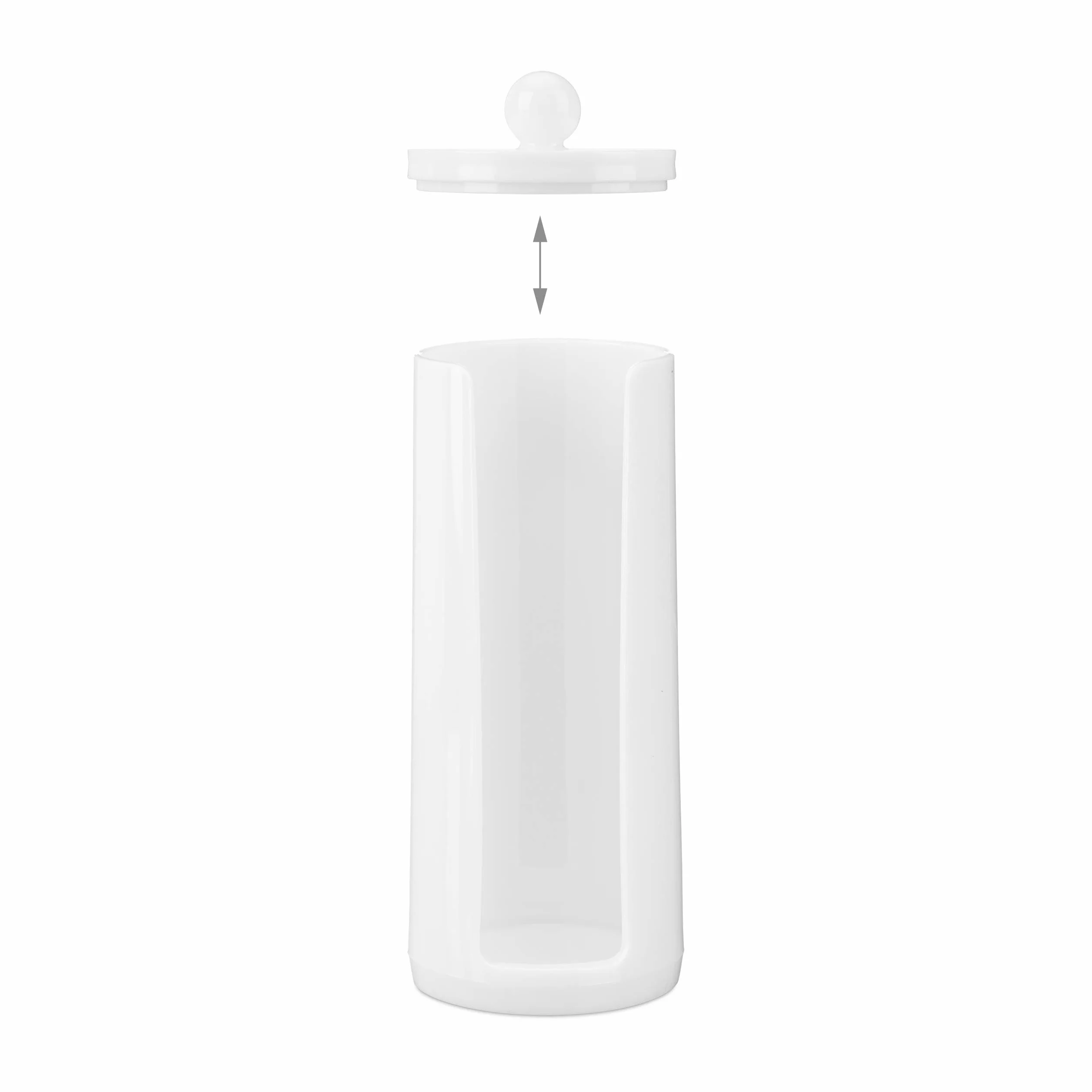 Relaxdays Pack de 2 Dispensadores Algodón con Tapa, 20 x 7 cm Acrílico, Blanco