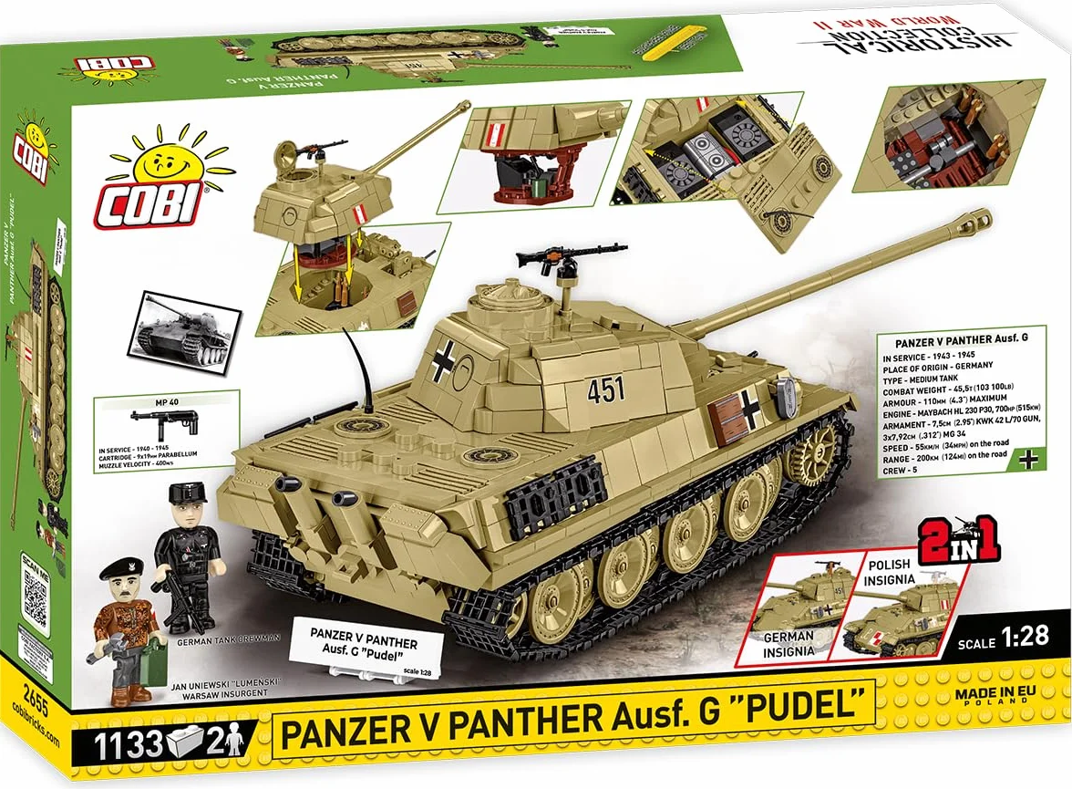 COBI Colección Histórica Panzer V Panther AUSF. G Pudel Tank