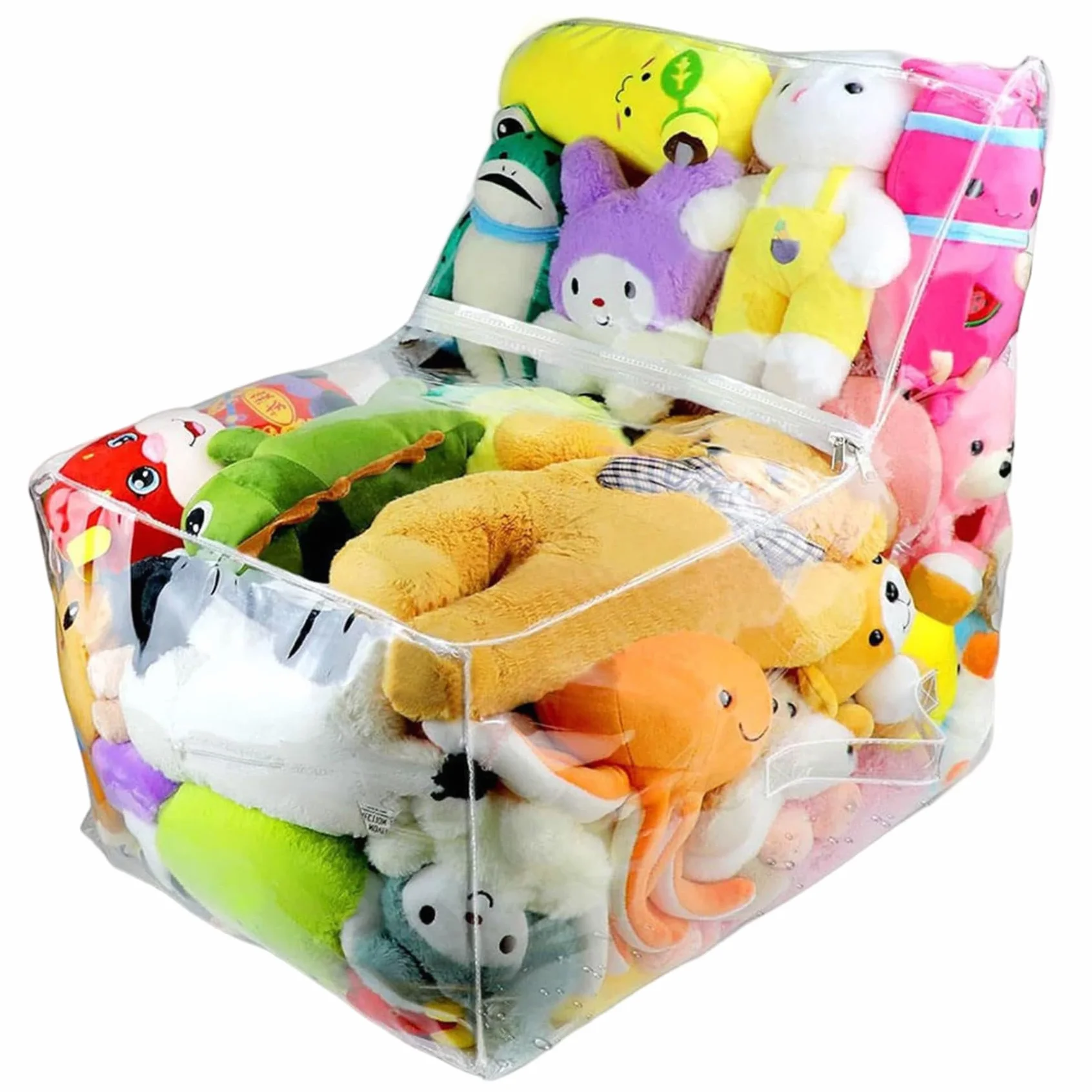 Funda Transparente para sillón puf de Peluche, Resistente al Polvo, de PVC Transparente, con Cremallera, para niños, Impermeable.