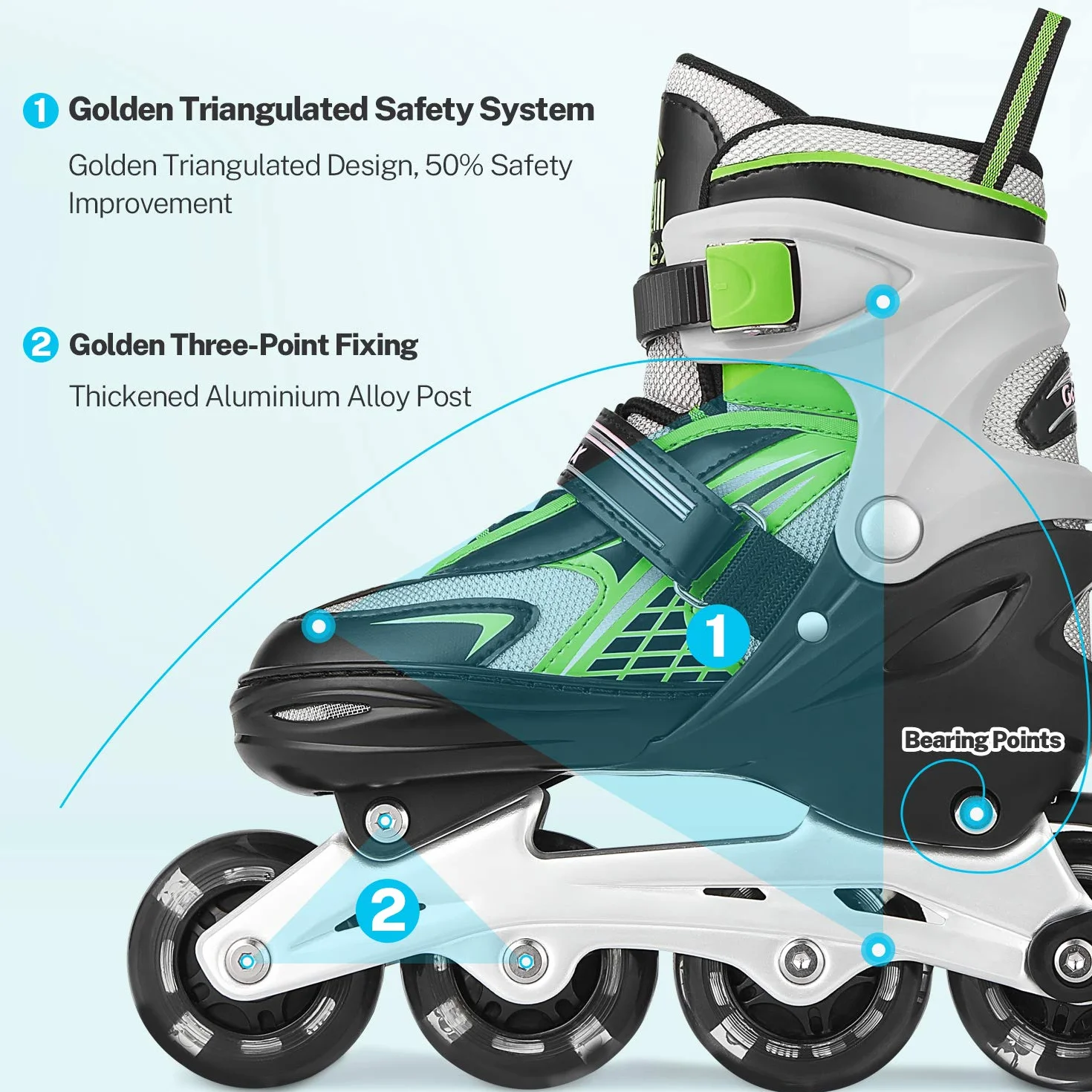 Gonex Patines en Línea Ajustables Niños Niñas Adultos, Patín sobre Ruedas Iluminadas con Luces, EU 31-42