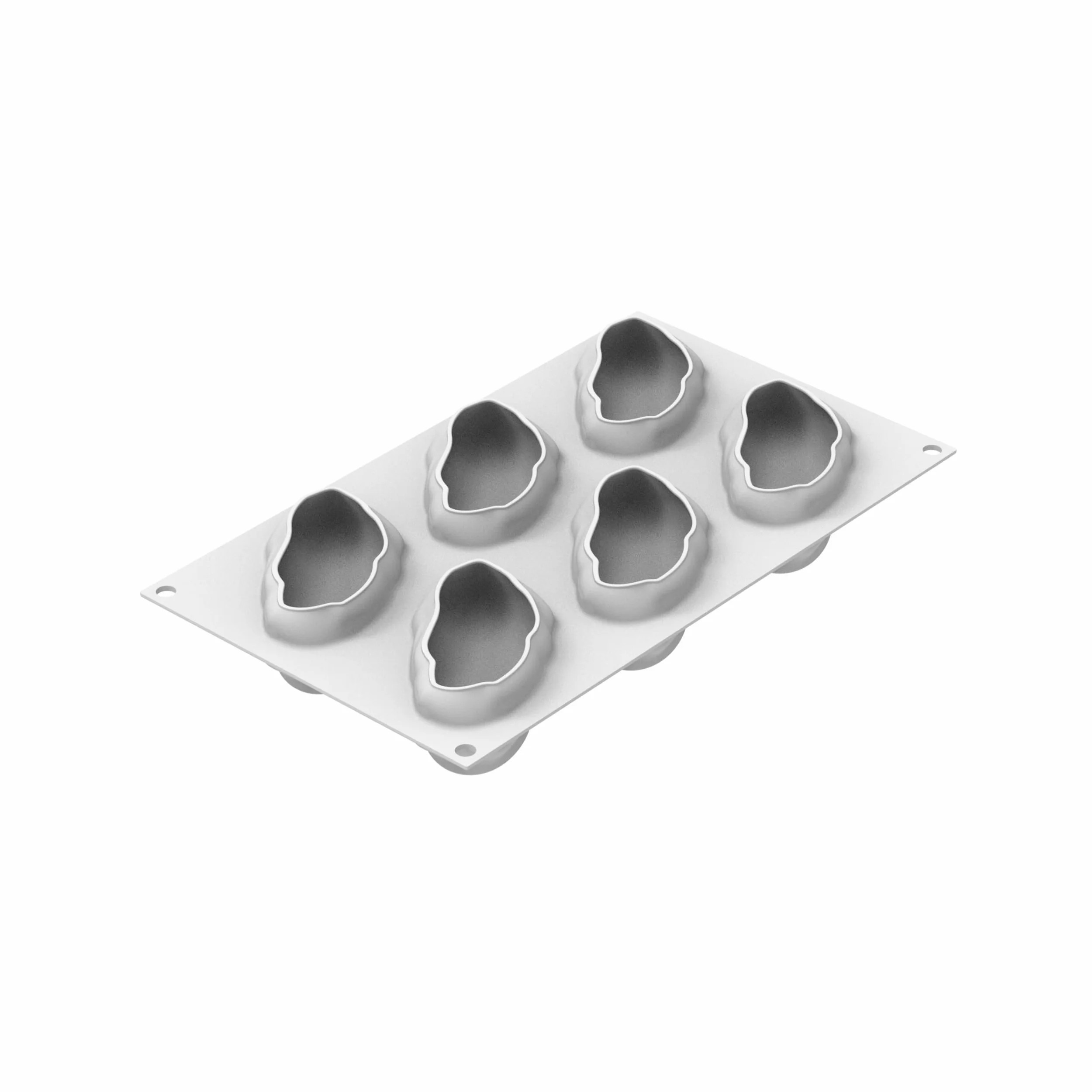 silikomart Molde de silicona pistacho 120 accesorios profesionales para cocina y pastelería con cortador ABS, 6 cavidades de 120 ml