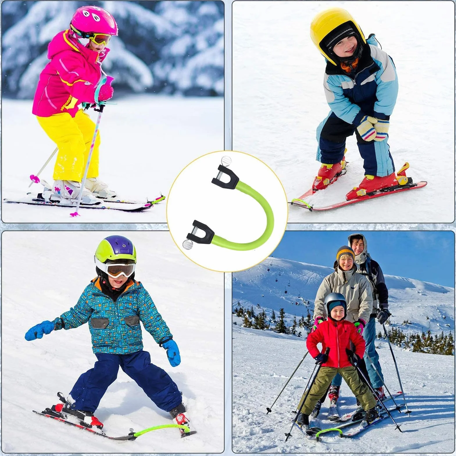 Conector de esquí para snowboard de acero inoxidable, ayuda de entrenamiento portátil