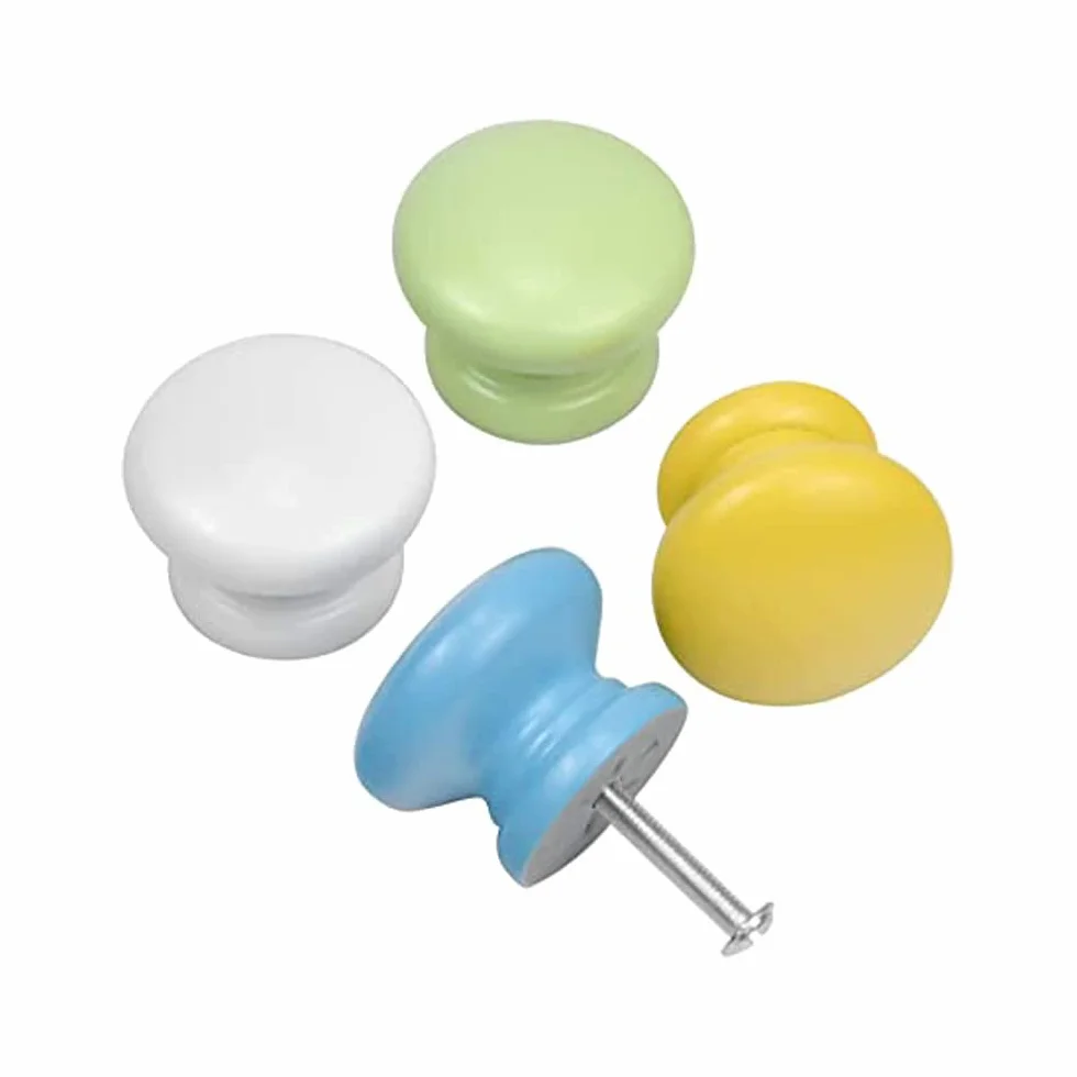 Achengqi 6 Piezas Pomo de Armario Redondo Cajón Vistoso Pomos Pomo Puerta Armario Decorativos Tiradores para Cajones Infantiles para Muebles para Gabinetes de Dormitorio de Niños Cajones