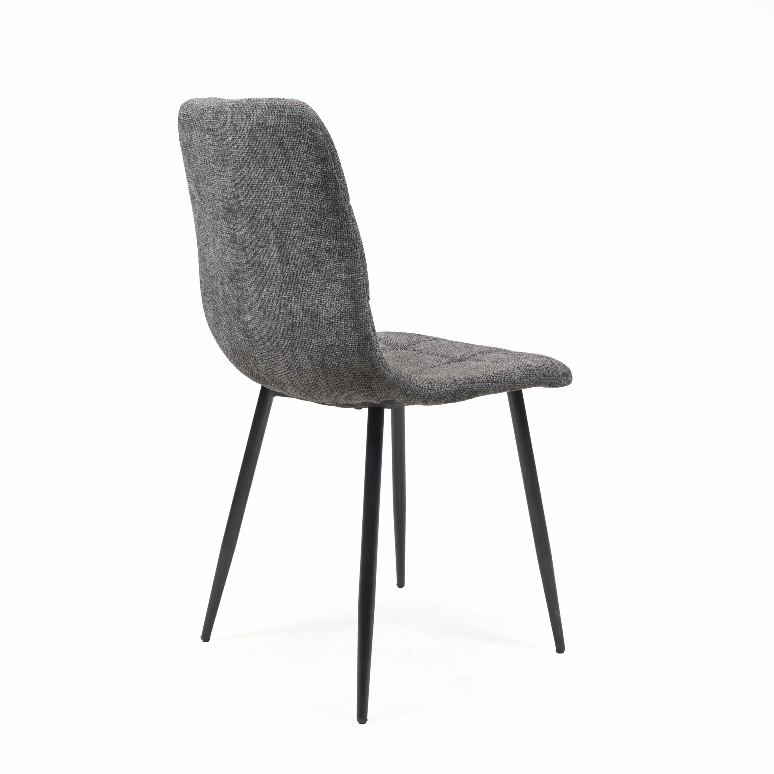 Homely® | Pack 4 sillas Aitana para Comedor | Elegante y Sofisticada | Sillas de Comedor con Acabado Tela Chenilla | Patas Metal Color Negro | Diseño cómodo y ergonómico | Gris Oscuro