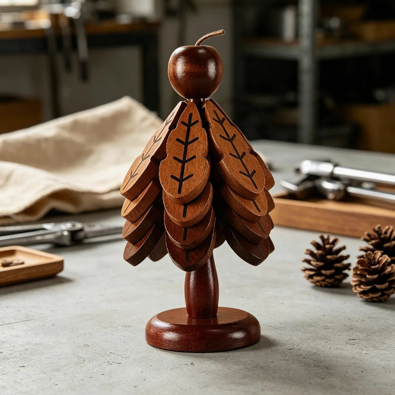 Set Salvamanteles Árbol De Madera Posavasos Navideños Antideslizantes | Posavasos Madera Árbol Para Vidrio, Mármol, Mesas, Platos Calientes, Ollas, Sartenes Y Teteras
