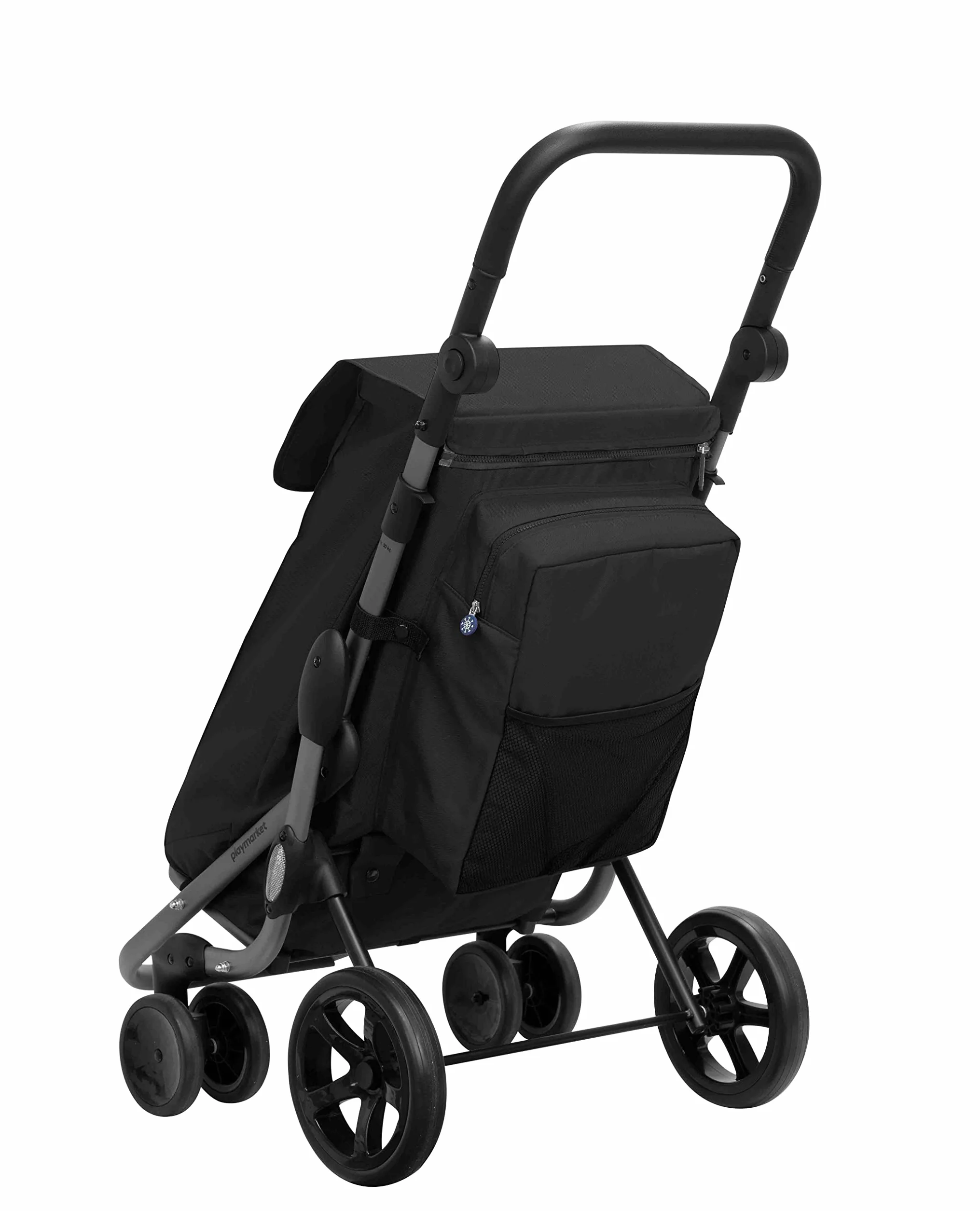 Playmarket Go Plus Carro de la Compra Plegable de Gran Capacidad, 4 Ruedas (Black Pepper)