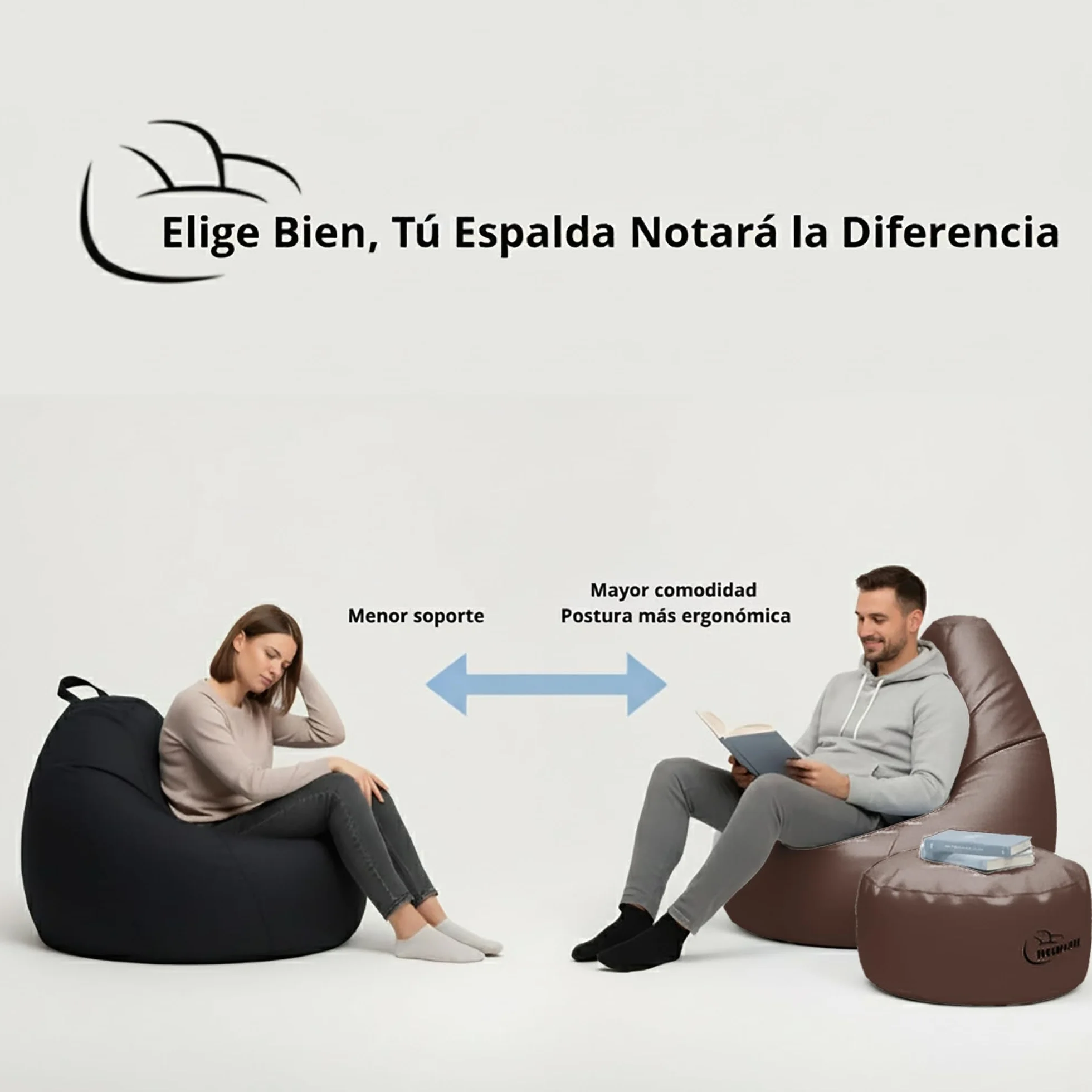Puff Pera XXL Chocolate con Reposapiés y Relleno Incluido Ultra Cómodo para Leer Jugar o Descansar Ideal para Niños y Adultos Diseño Interior Exterior Antiestrés Uso Diario Salón Dormitorio
