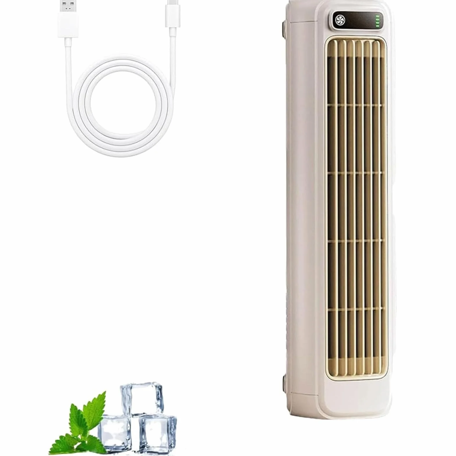 Festberg Cooling Ace, Portable Cooling Ace Air Conditioner, Cooling Fan for Room with 3 Speeds, Quiet Air Cooler, Rechargeable, For Bedroom, Office (Off-White)