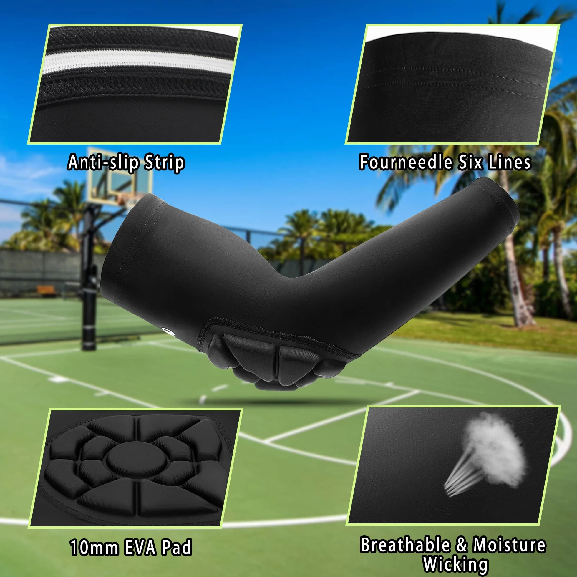 EULANT Coderas Acolchado Grueso para Baloncesto Fútbol Sala Portero Voleibol