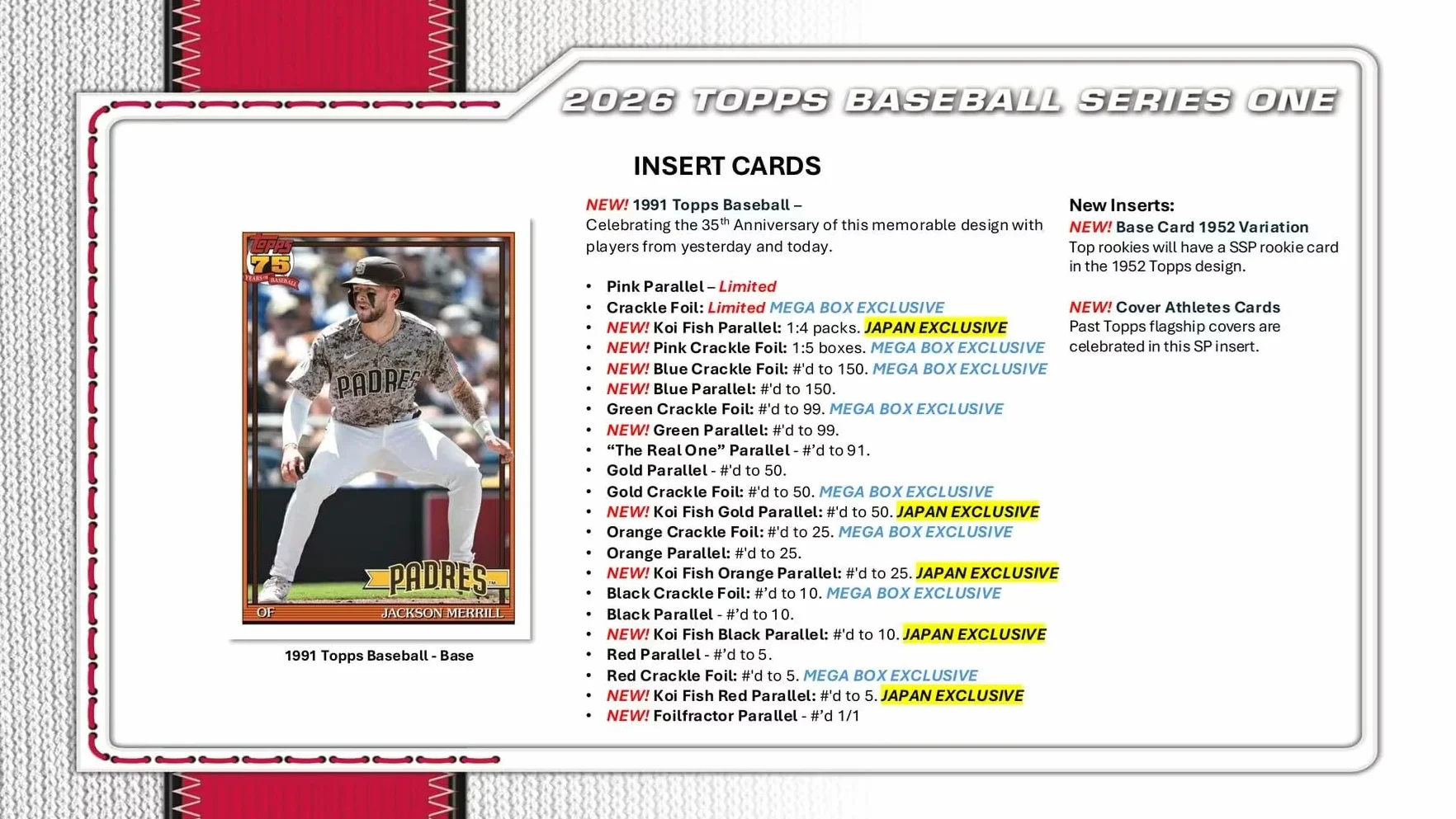MLB 2026 Topps Serie 1 Caja MEGA de béisbol con cartas coleccionables