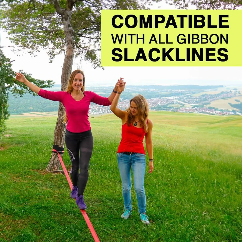 Gibbon Slacklines Protección de árbol fieltro negro velcro 100cm 16cm 2 piezas