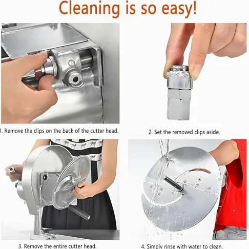 Cortador de verduras multiusos, máquina de corte manual de limón, ajustable de 0,3 a 8 mm de grosor, extraíble y fácil de limpiar, utensilio de cocina
