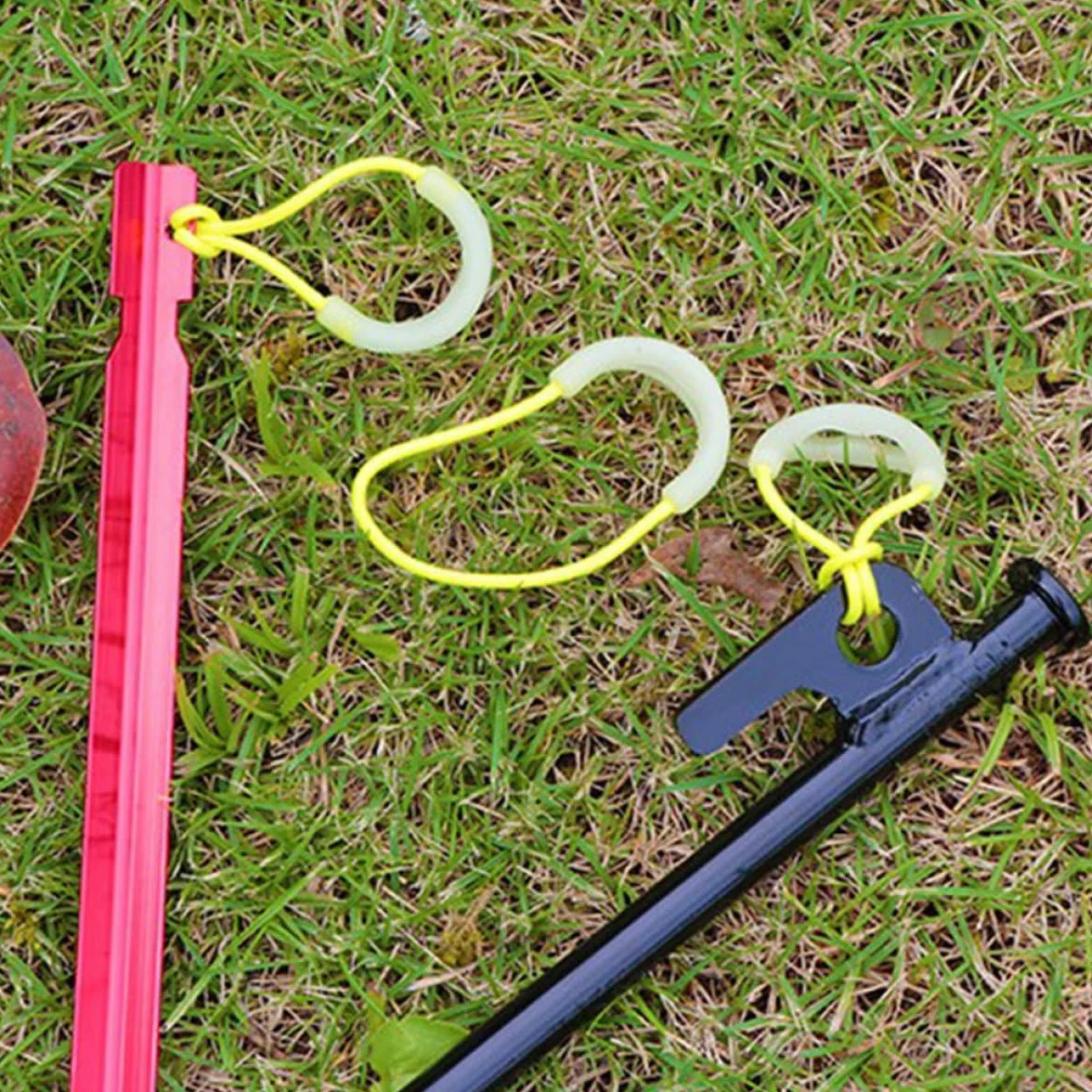 Tiradores de Cremallera TPU Fluorescentes 12 Piezas Reemplazables para Tienda de Campaña Mochilas y Estacas de Camping