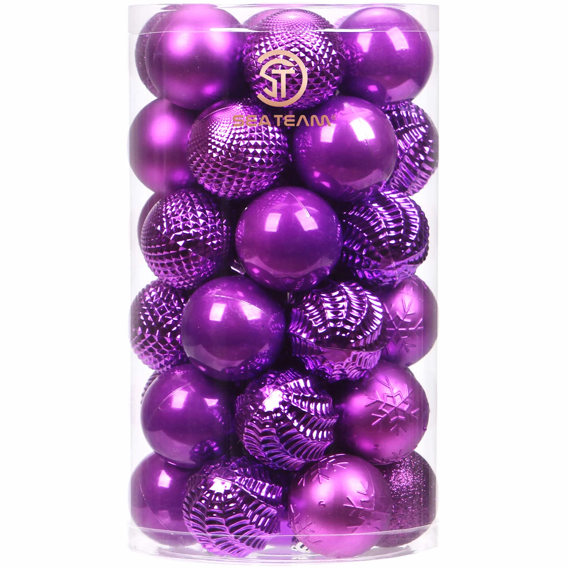 Sea Team 60mm/2.36" Set de Navidad Brillantes delicados artilugios Decorativos, Pintado en Color de Contraste decoración de Bolas Colgantes de árboles de Navidad - 41 Piezas
