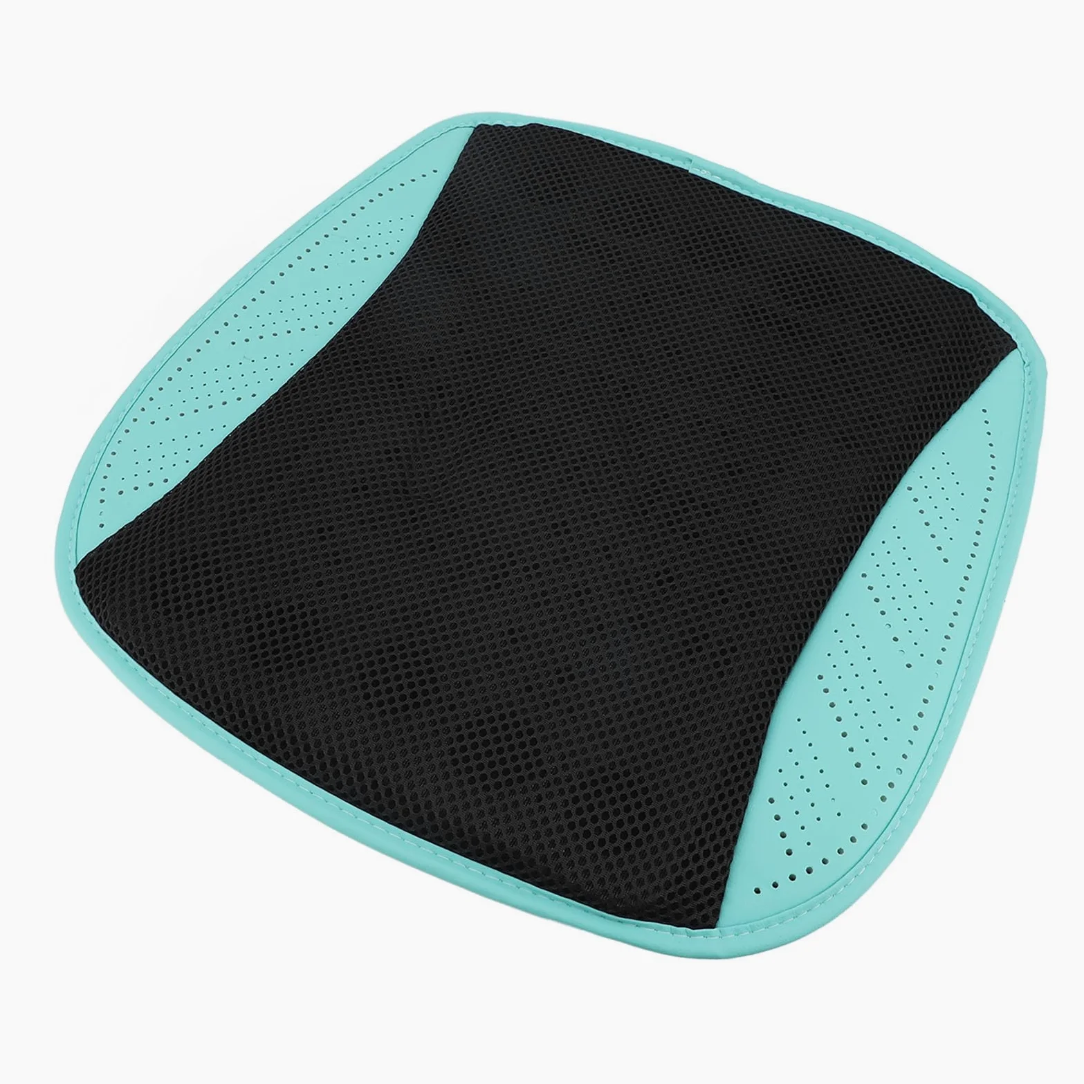 Srliya Cojín de Asiento Ventilado con Tecnología de Ventilador Inteligente, Base Antideslizante Alimentada por USB para el Hogar (Cian Negro)