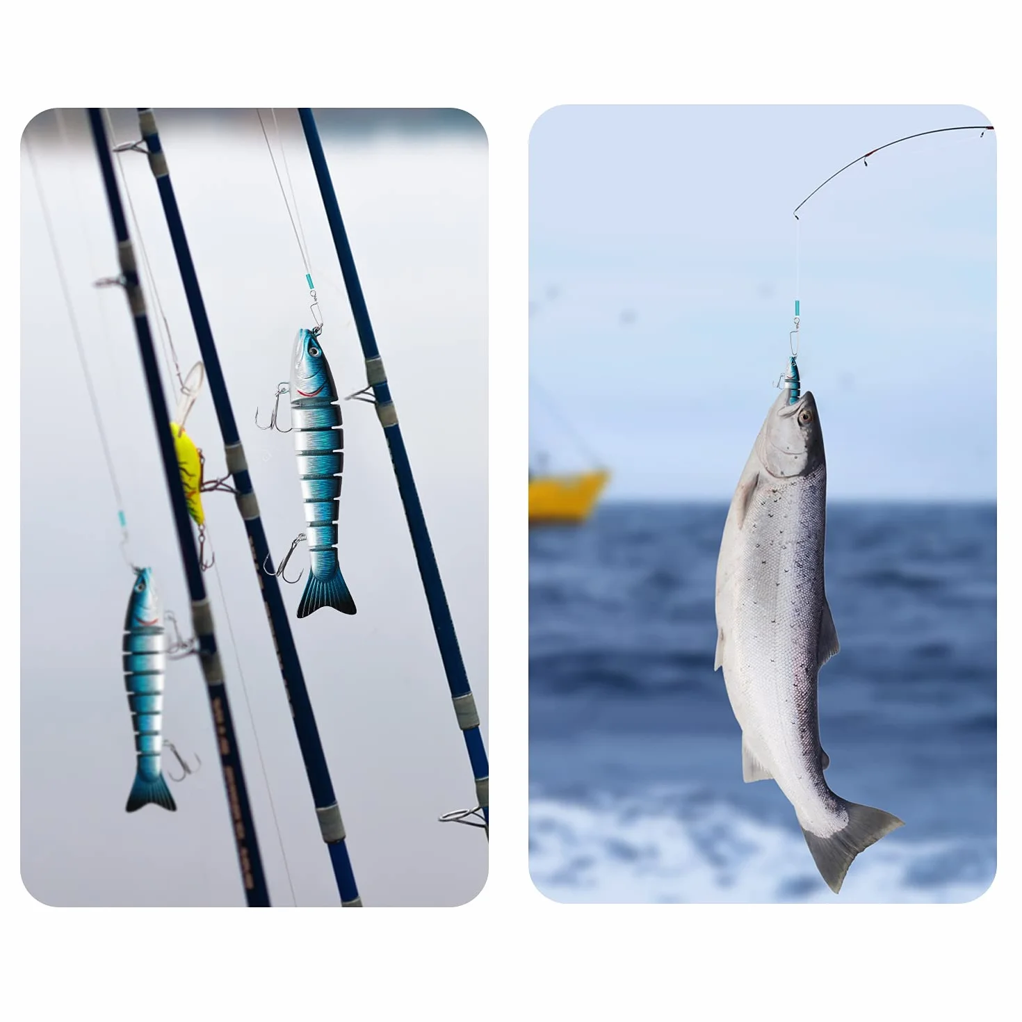 Líneas de Líderes de Pesca de Fluorocarbono, 10/20 Unidades, Broches Giratorios para Agua Salada