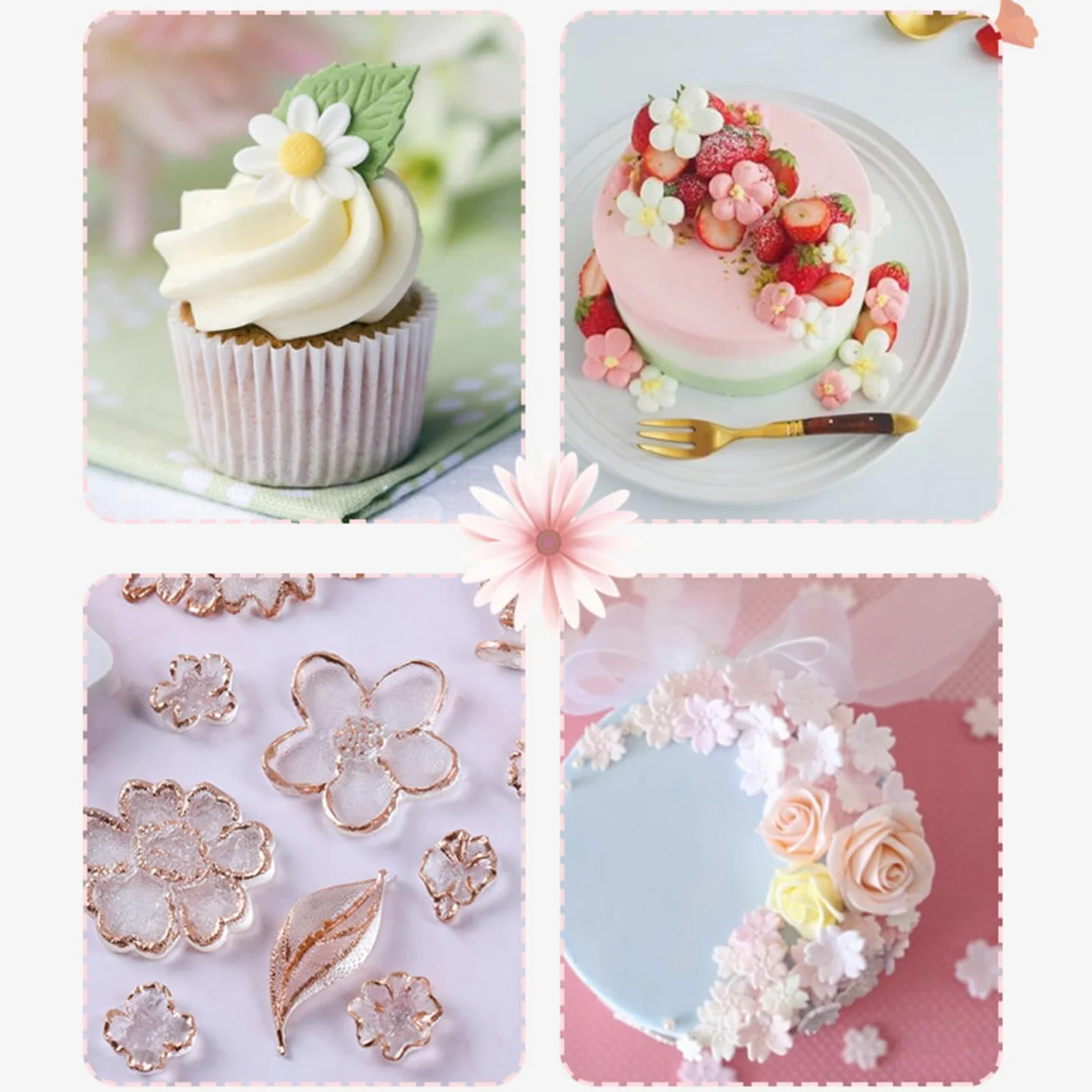 Juego de 10 moldes de silicona para fondant para el día de San Valentín, con forma de corazón, para labios, letras de amor, moldes de chocolate rosa para hornear, cupcakes, dulces, jabón