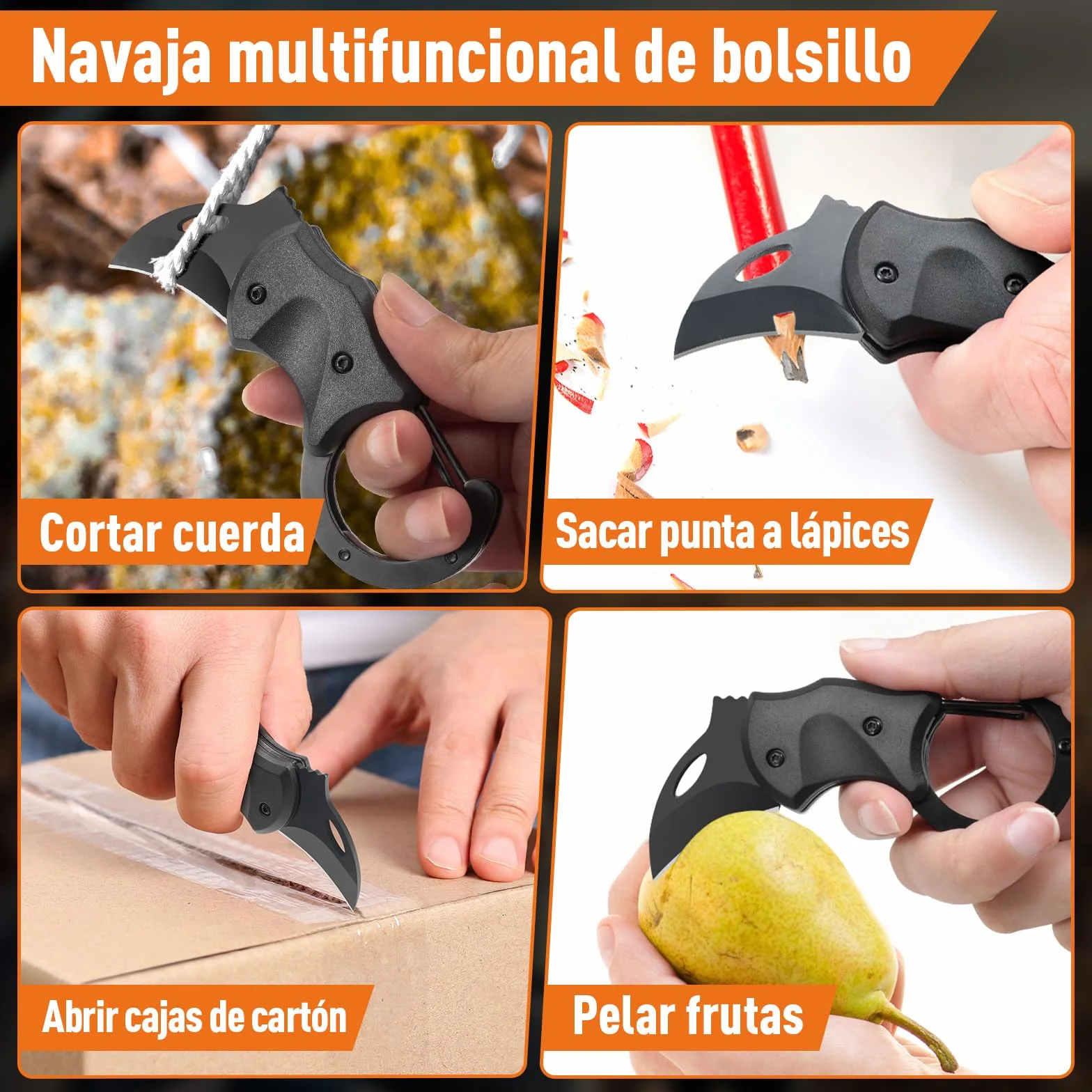 ZOOI Navaja Multifuncional EDC con Mosquetón, Regalo Original para Hombre