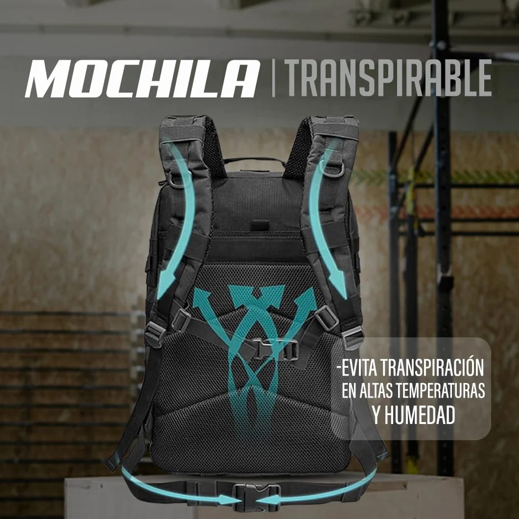 Mochila Crossfit Hombre Militar 45L Táctica Carga Pesada Supervivencia Montañismo
