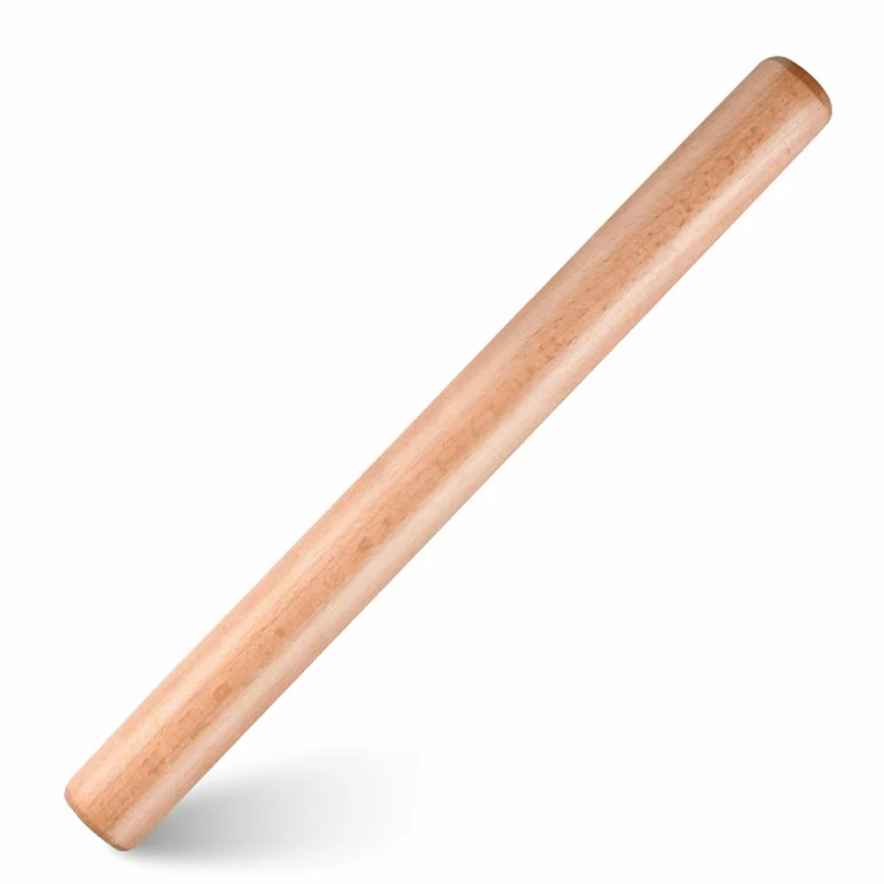 Rodillo de madera de haya,Rodillo macizo, Rodillo de amasar de madera maciza de primera calidad, duradero, suave y perfecto for masa, pan y pizza, 12 pulgadas/15,74 pulgadas de largo