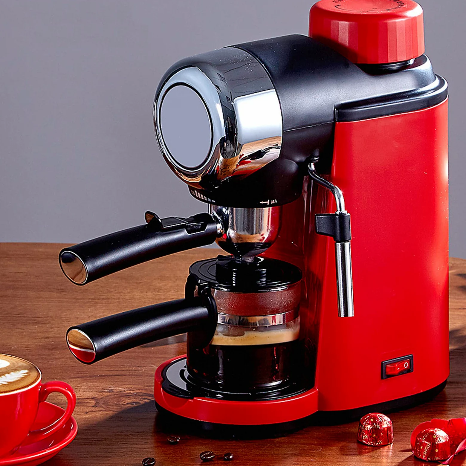 Máquina de café de filtro, máquina de espresso, cafetera de tanque de agua extraíble de alto rendimiento, filtro reutilizable de elaboración rápida (normativa británica)