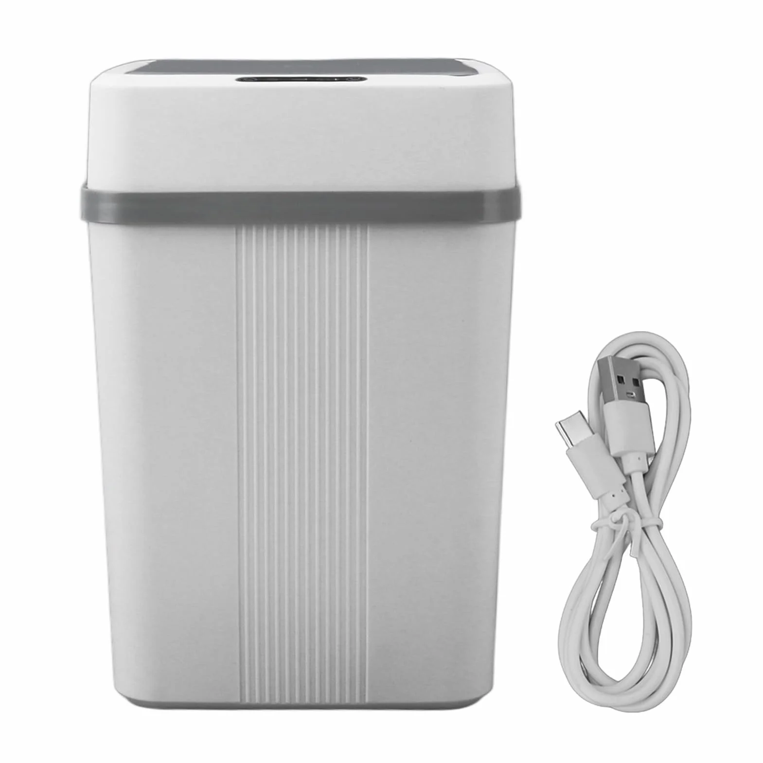 Duokon Bote de Basura con Sensor Inteligente, Carga USB, Tapa Automática, Resistente al Agua