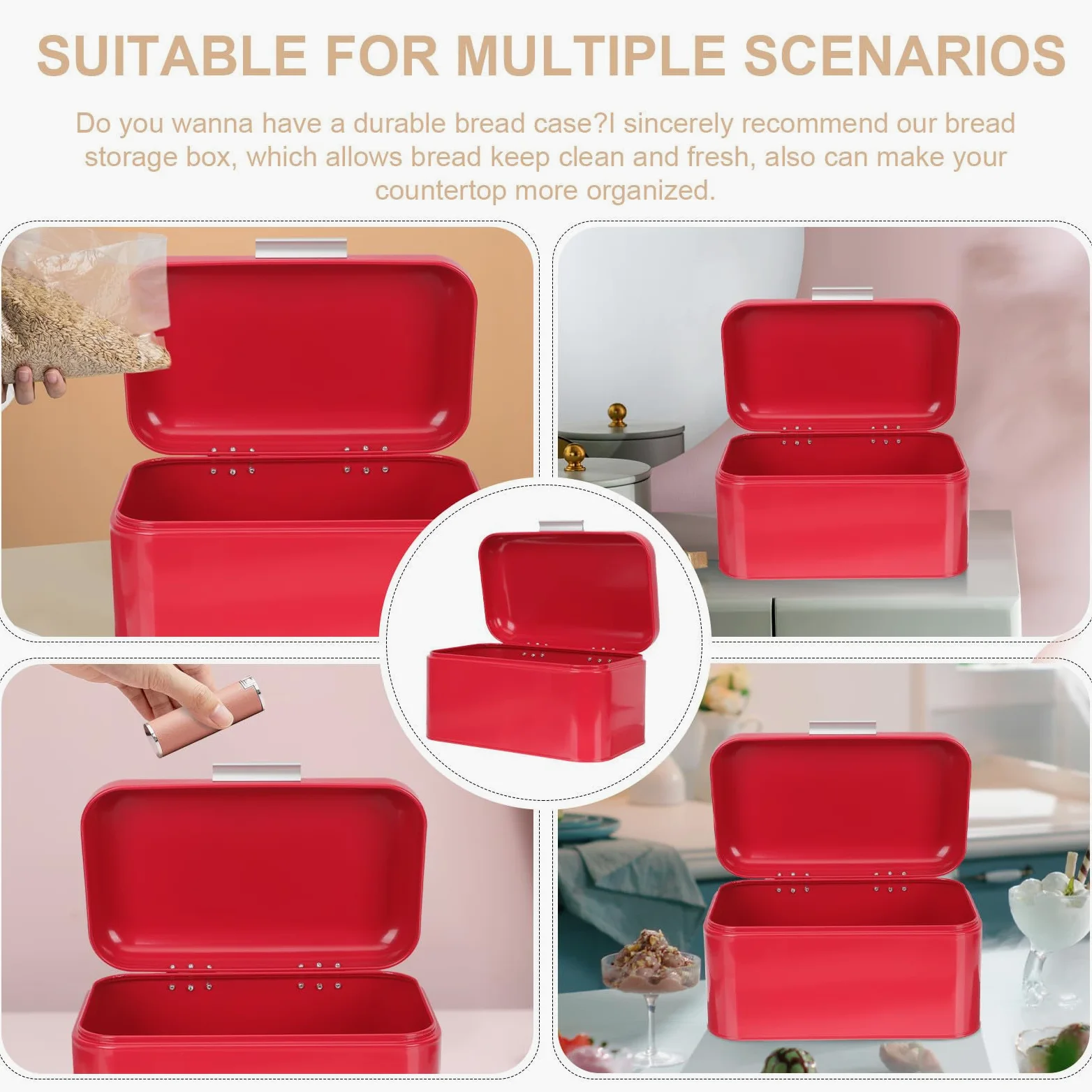Caja de Pan de Hierro Resistente y Creativa y Diseño Retro Buena Hermeticidad para Almacenamiento en Cocinas y Panaderías para Aficionados la Cocina