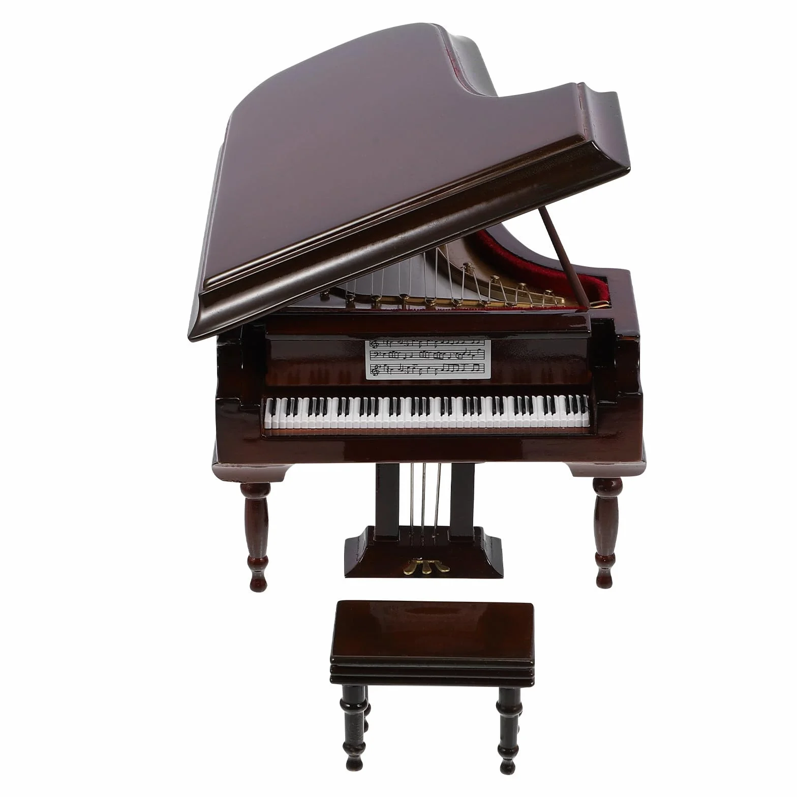 ERINGOGO Caja de Música Portátil Forma de Piano en Color Café, Decoración de Escritorio Única y Sencilla, Manualidad Creativa para Obsequio Especial