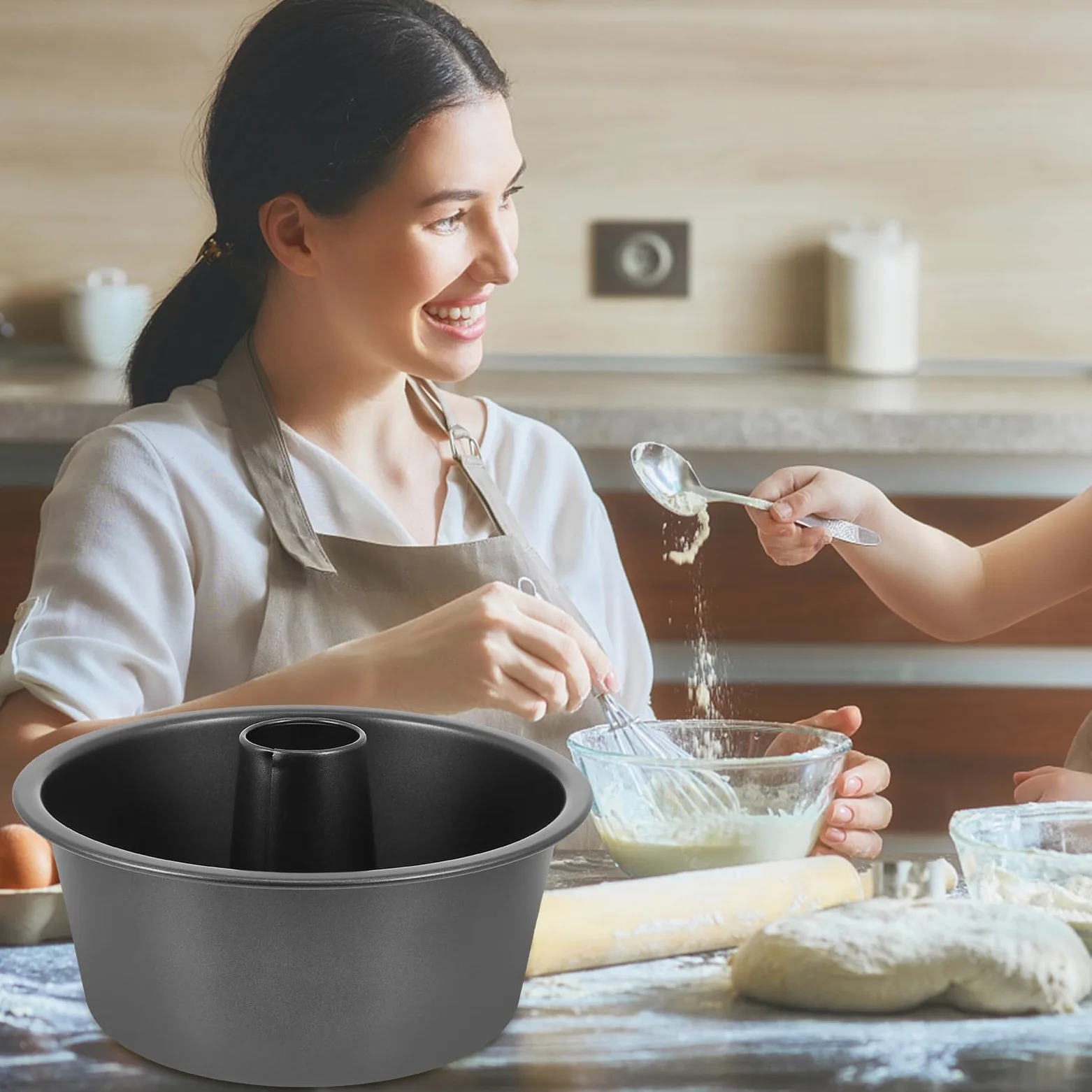SEWACC Molde para Pastel Redondo de Acero al Carbono, Antiadherente y Resistente a Deformaciones, Distribución Uniforme del Calor para Repostería Casera