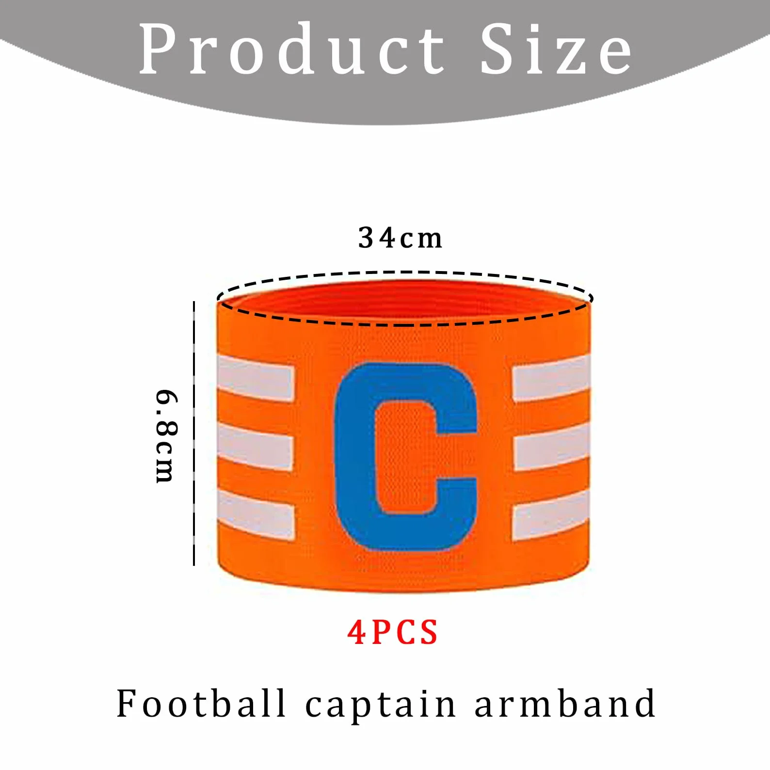 Brazaletes de Capitán de Fútbol Ajustables para Niños, Adultos y Jóvenes