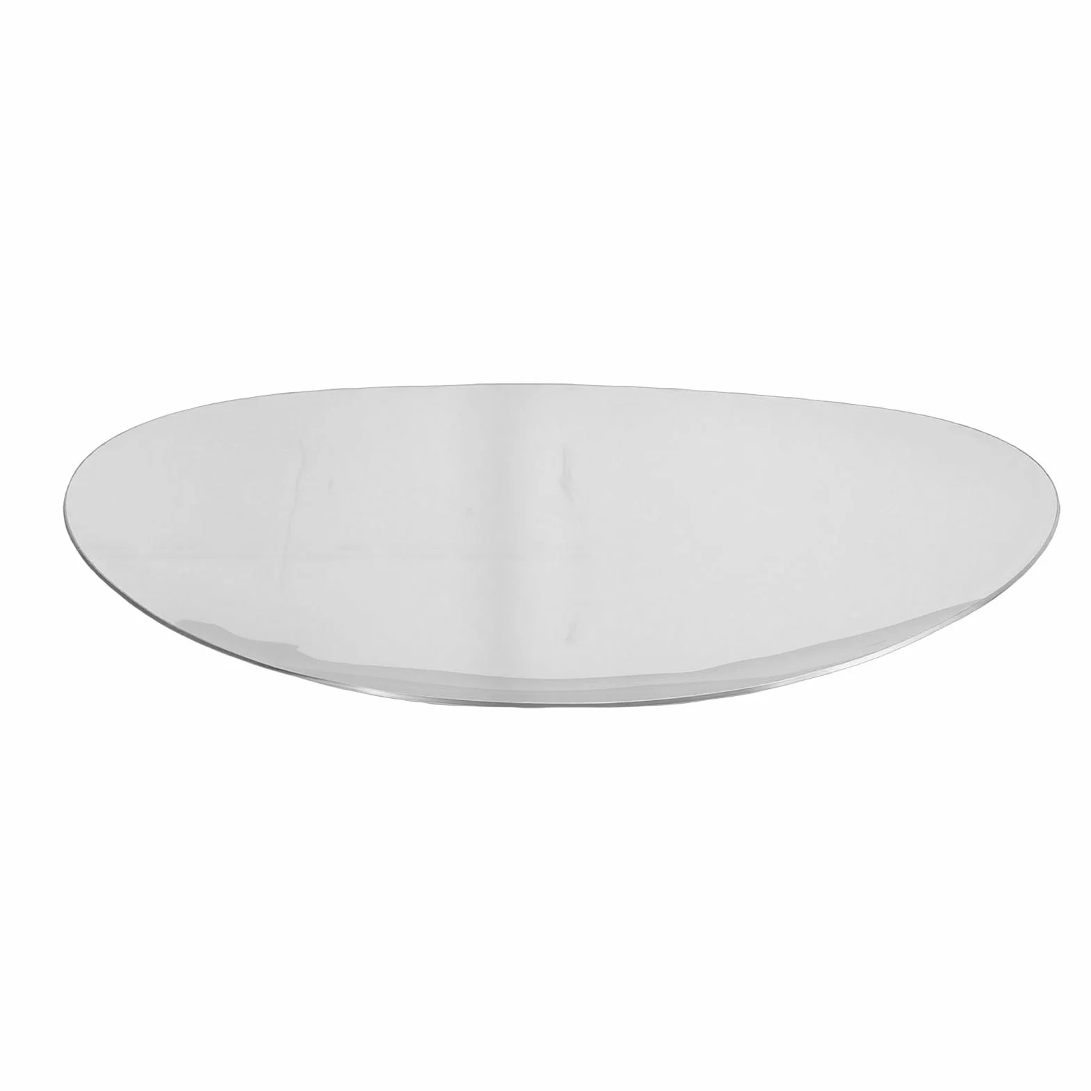 Bandeja para Servir Plateada, Bandeja para Servir de Acero Inoxidable con Acabado Pulido Espejo de Primera Calidad, Decorativa para Mesa de Centro con Tapete Antideslizante para Joyería, (S)