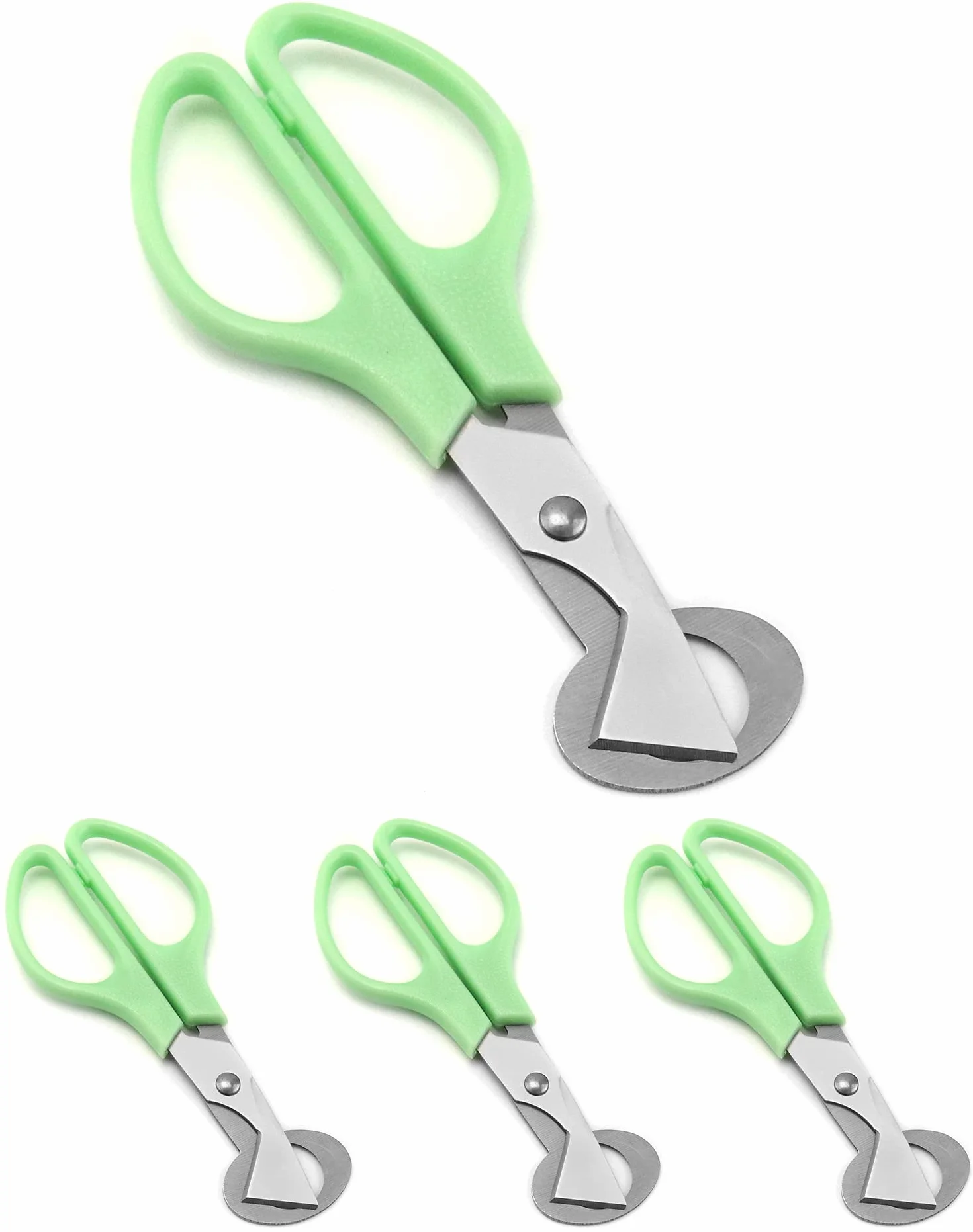 QWORK® 4 Pzs Tijeras Abre Huevos, Casca de Acero Inoxidable para Codorniz, Hogar y Cocina