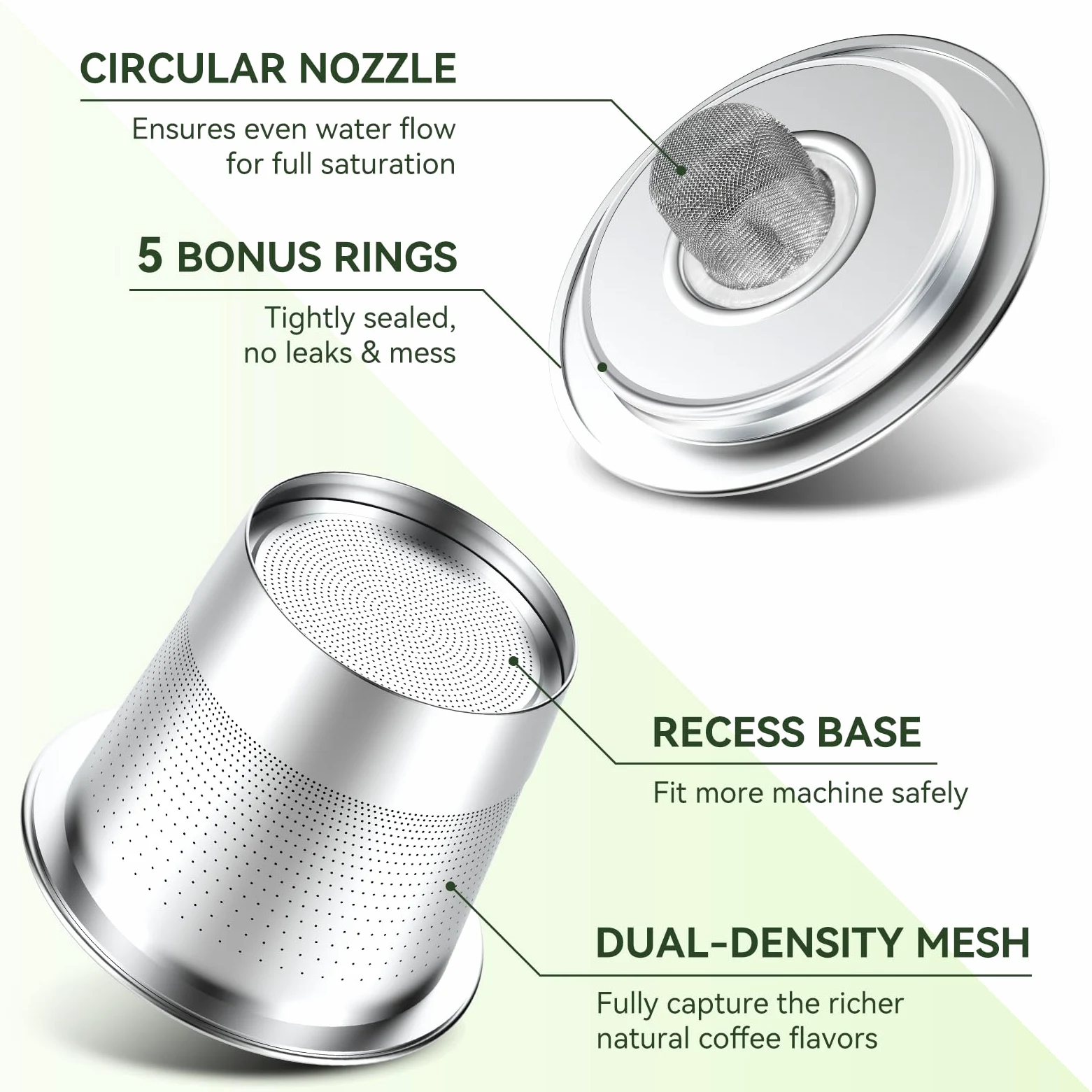Paquete de 6 cápsulas de café reutilizables K Cups para Keurig 1.0: taza K Cup recargable de acero inoxidable, filtro de café reutilizable para cafetera Keurig 1.0, permanente, ecológico, diseño