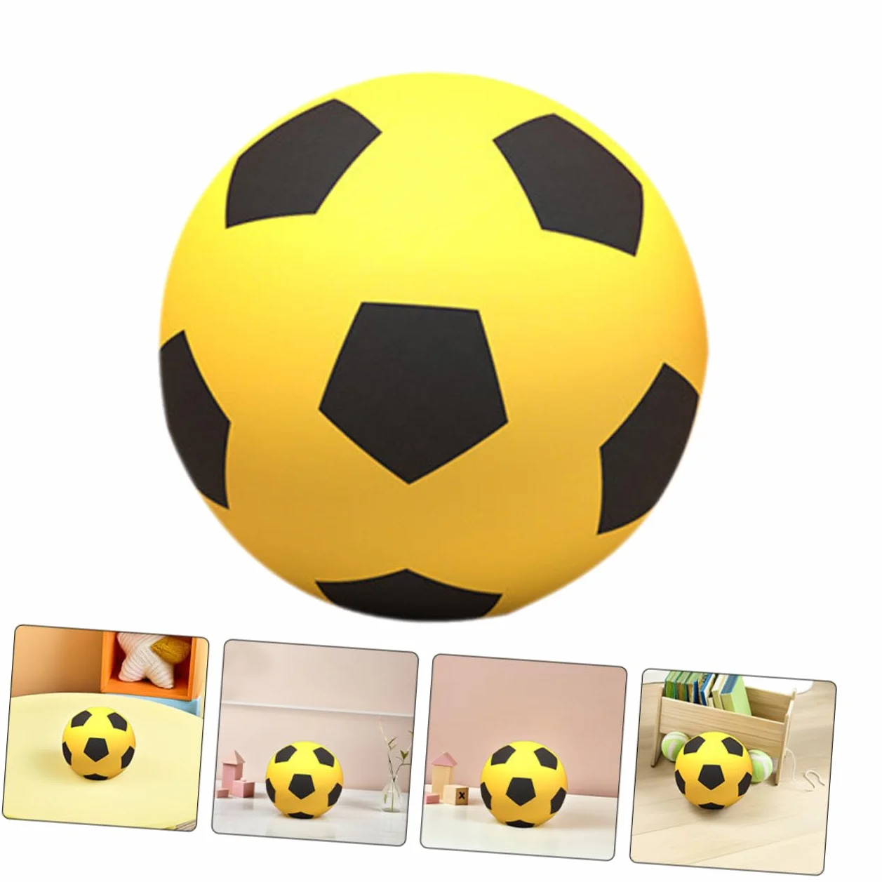 INOOMP Mini Pelota de PU Foaming Amarilla para Fútbol en Niños Interior Silencioso