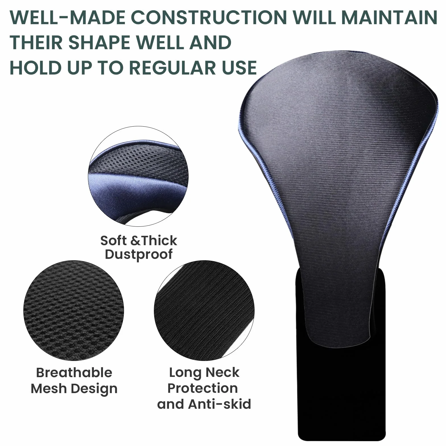 FINGER TEN Fundas para cabeza de palo de golf para maderas, Fairway, híbrida, cubierta larga, con etiqueta intercambiable
