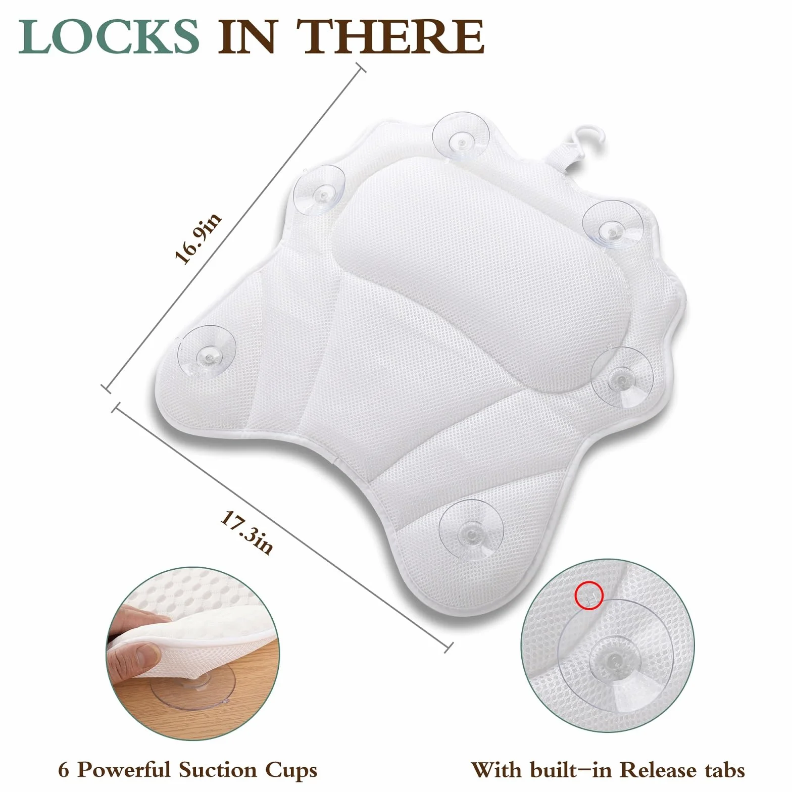 Almohada de baño para Mujeres y Hombres RUVINCE Lujosas Almohadas de baño para bañera Contiene 4 Esponja para el Cuerpo de fregado ergonómico para Cuello, Cabeza y Hombros